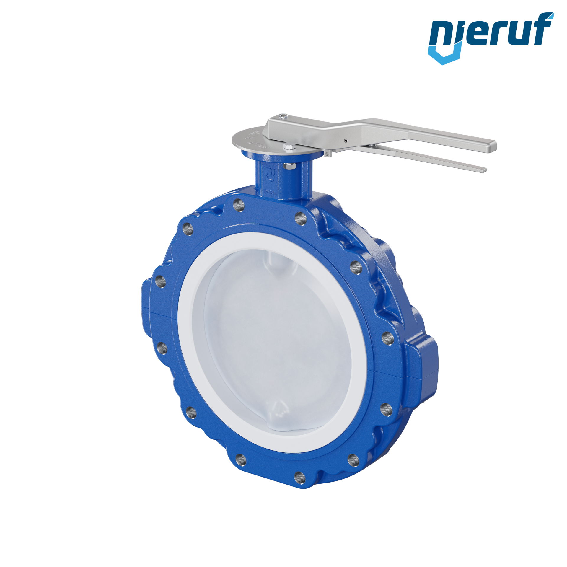 valvola a farfalla PFA PTFE AK10 DN300 ANSI150 leva inserto in FKM