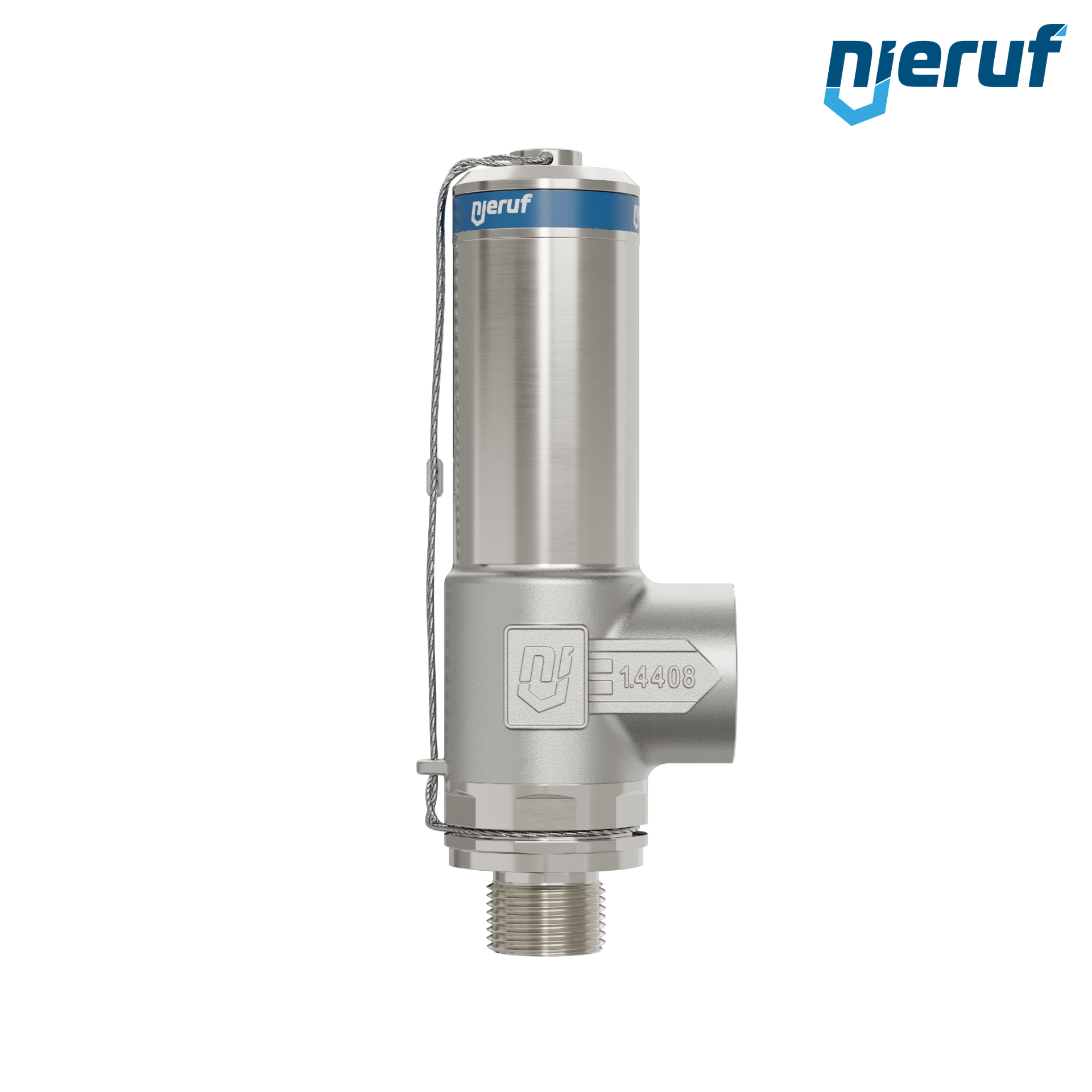 valvola di sicurezza criogenica DN10 3/8" M x 1/2" F SV14, acciaio inox PTFE