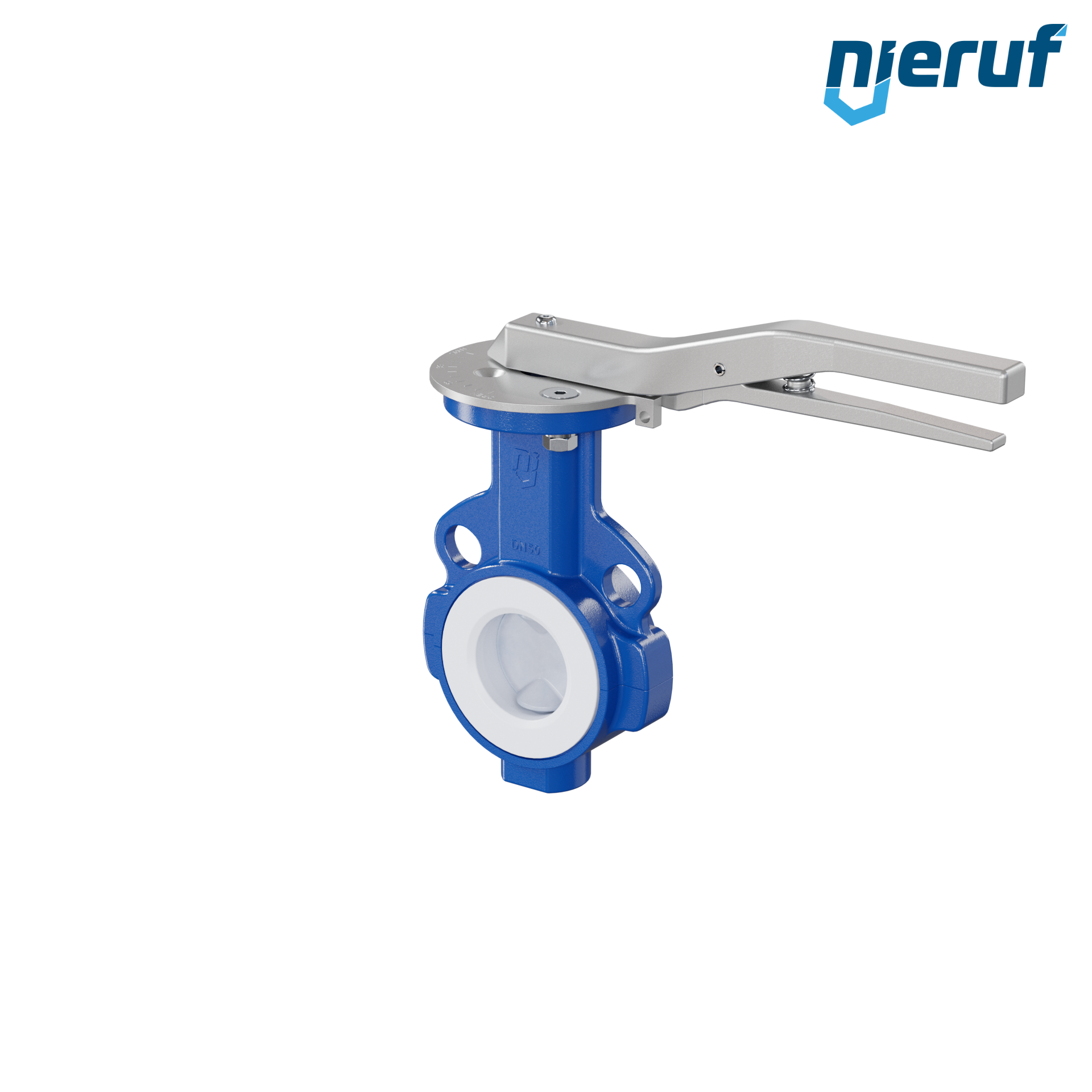 valvola a farfalla PFA PTFE AK09 DN50 ANSI150 leva inserto in FKM
