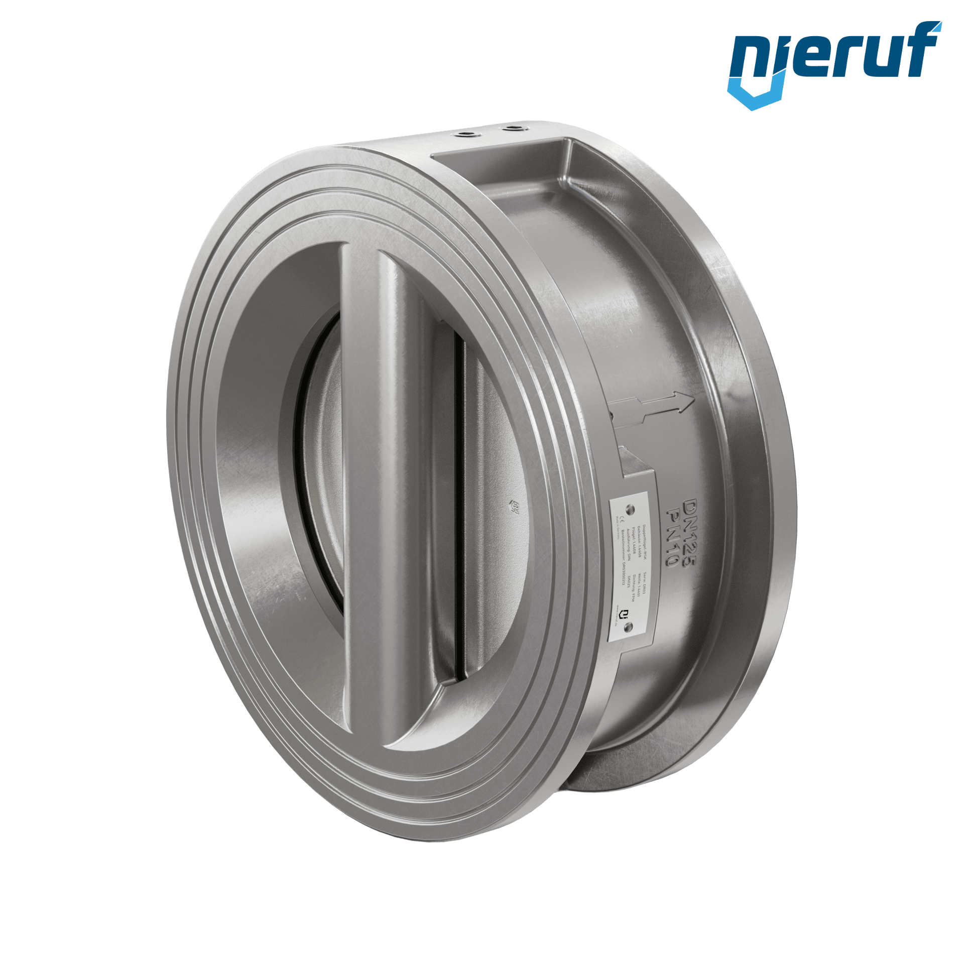 valvola di ritegno a doppio battente DN125 DR03 acciaio inossidabile 1.4408 FKM (Viton)