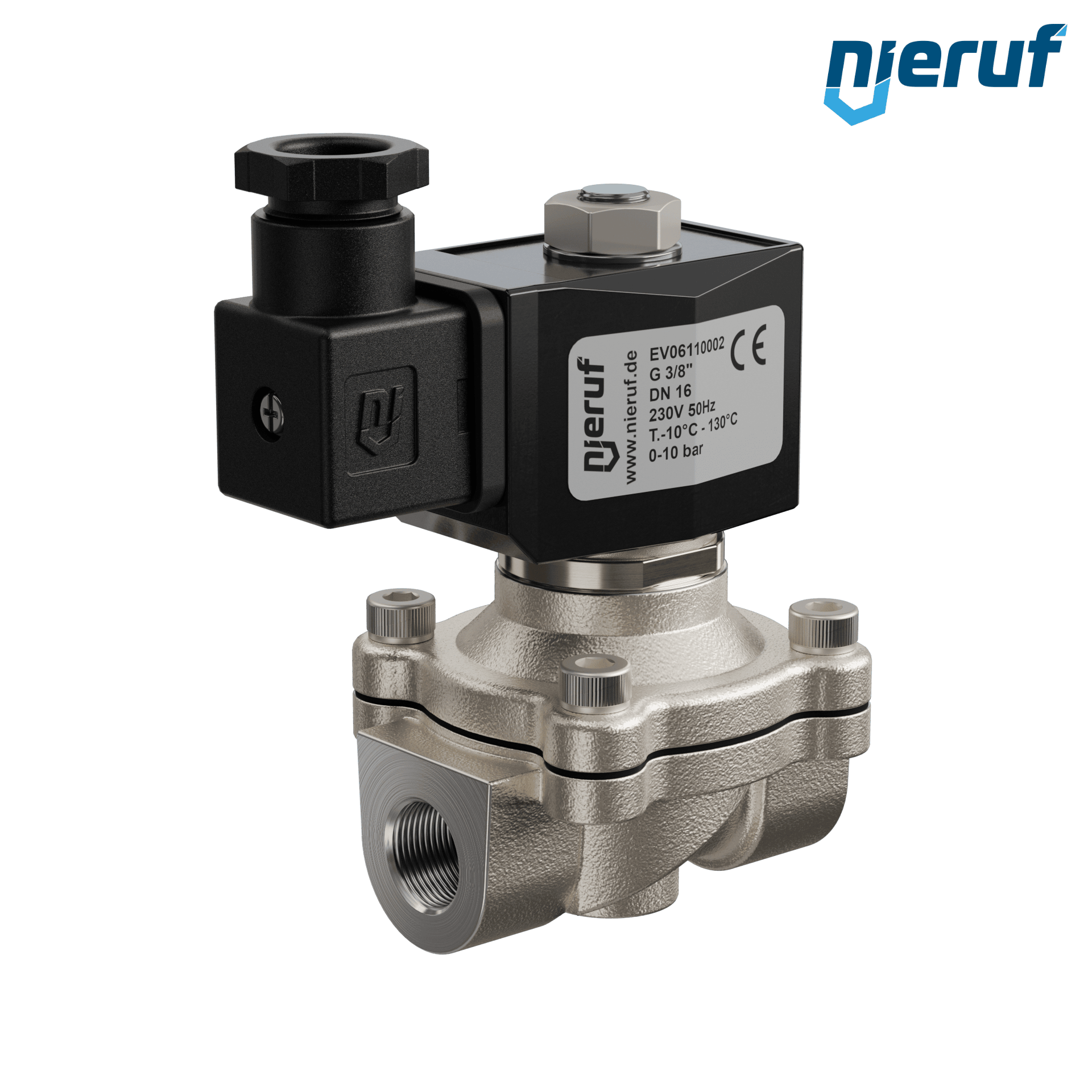elettrovalvola G 3/8" pollici acciaio inossidabile EV06 EPDM 230V 50Hz