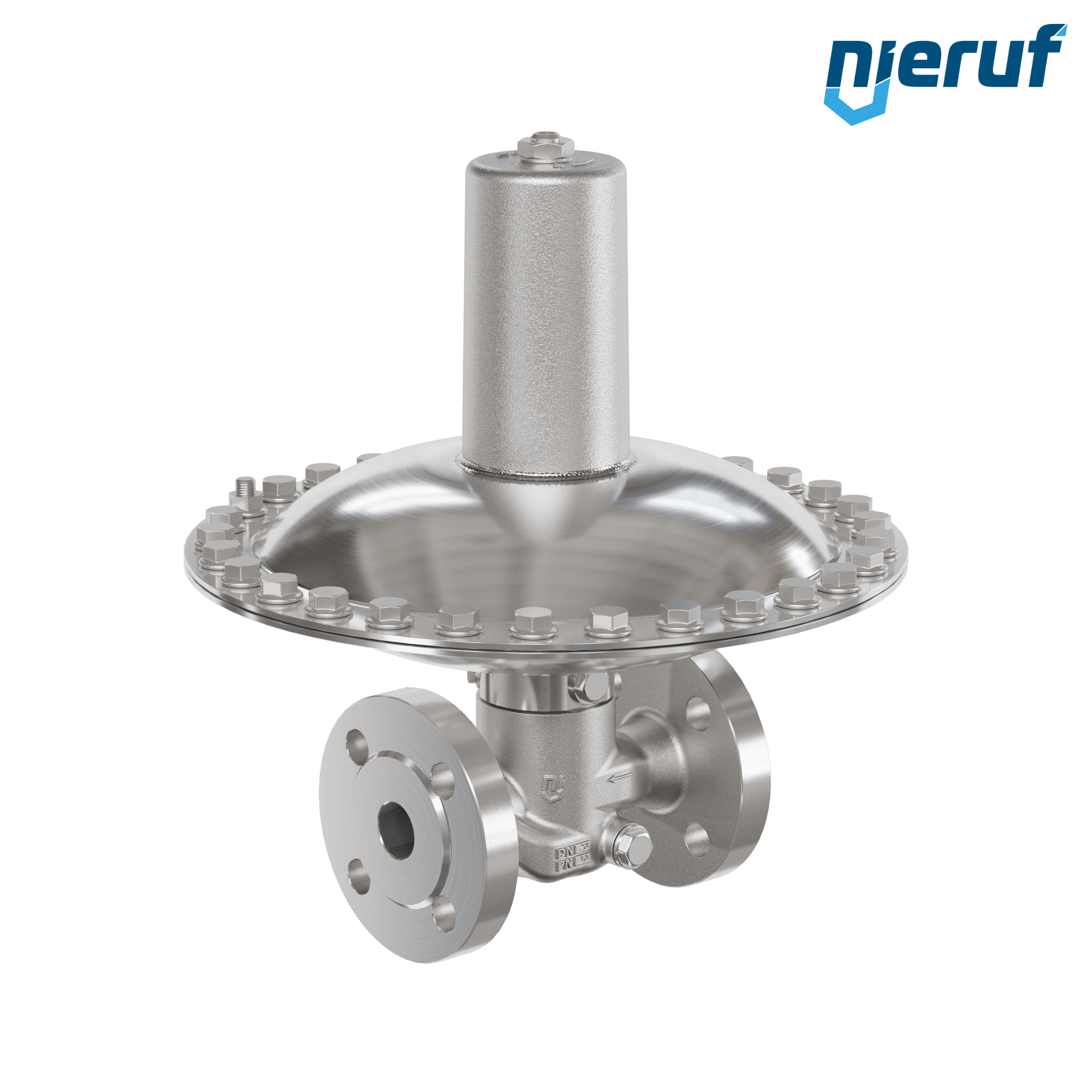 Regolatore in mbar DN20 DM24 flangia DIN EN 1092 acciaio inossidabile EPDM 150 - 500 mbar