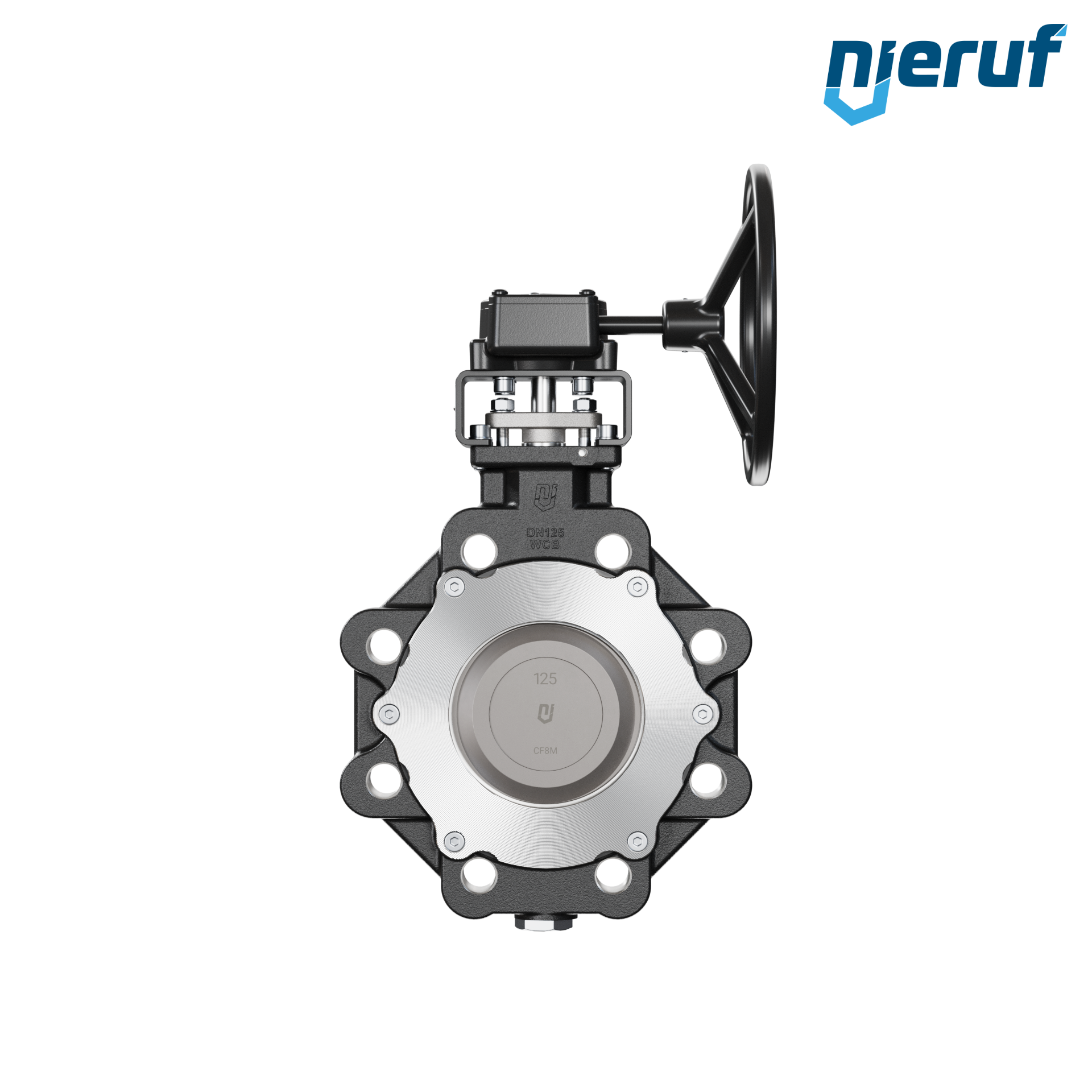 valvola a farfalla triplo eccentrico acciaio fuso AK14 DN 125 PN25-40 volantino