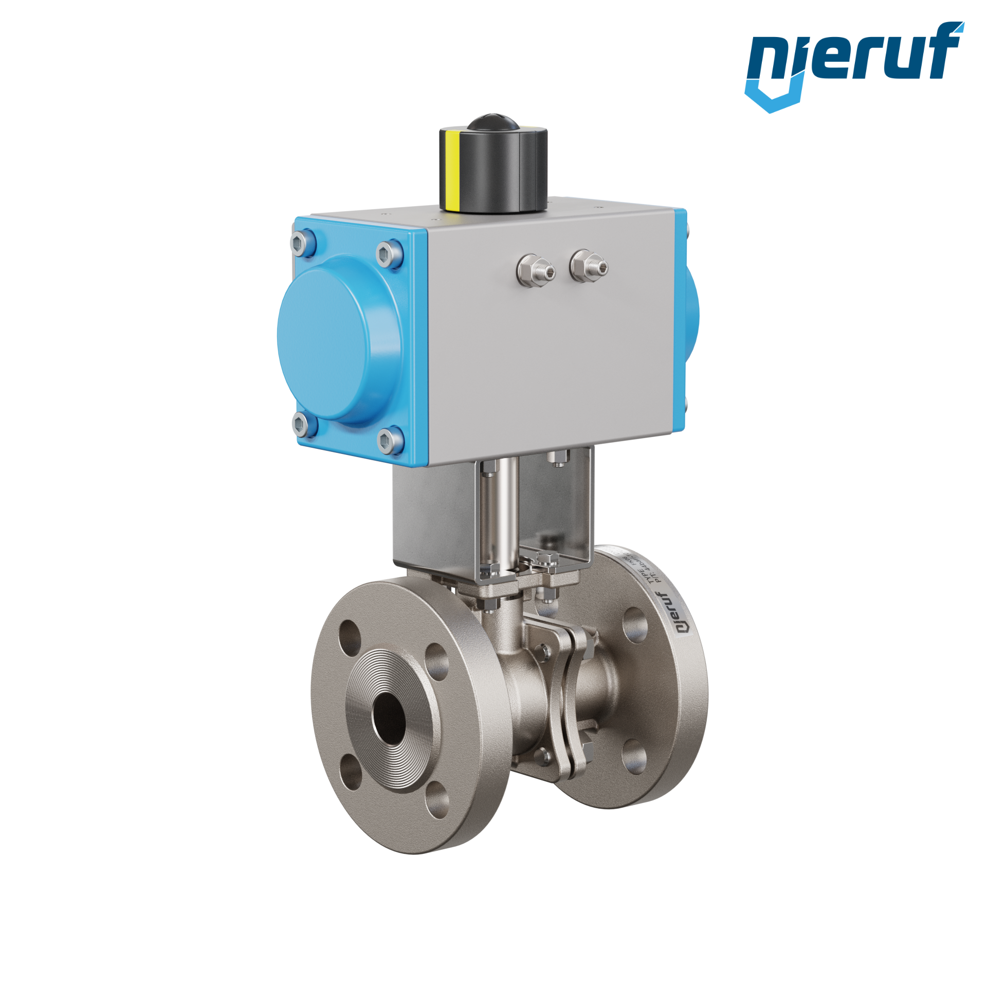 valvola a sfera flangiata DN20 PK05 azionamento rotativo pneumatico a semplice effetto apertura a molla