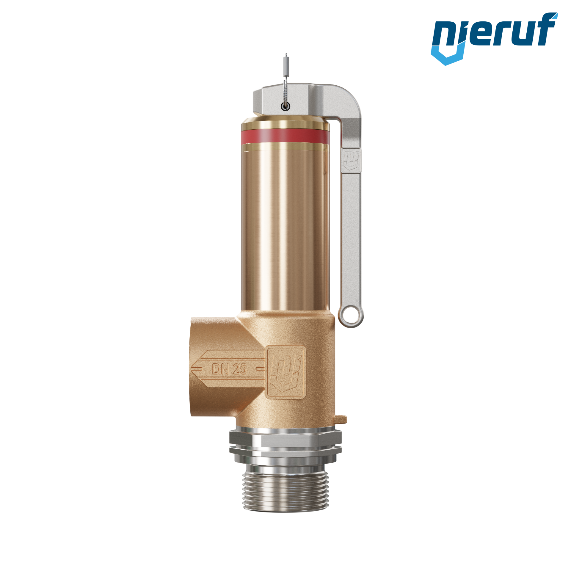 Kriogeniczny zawór bezpieczeństwa Dźwignia DN15 1" GZ x 1" GW SV18, stal nierdzewna & brąz PTFE
