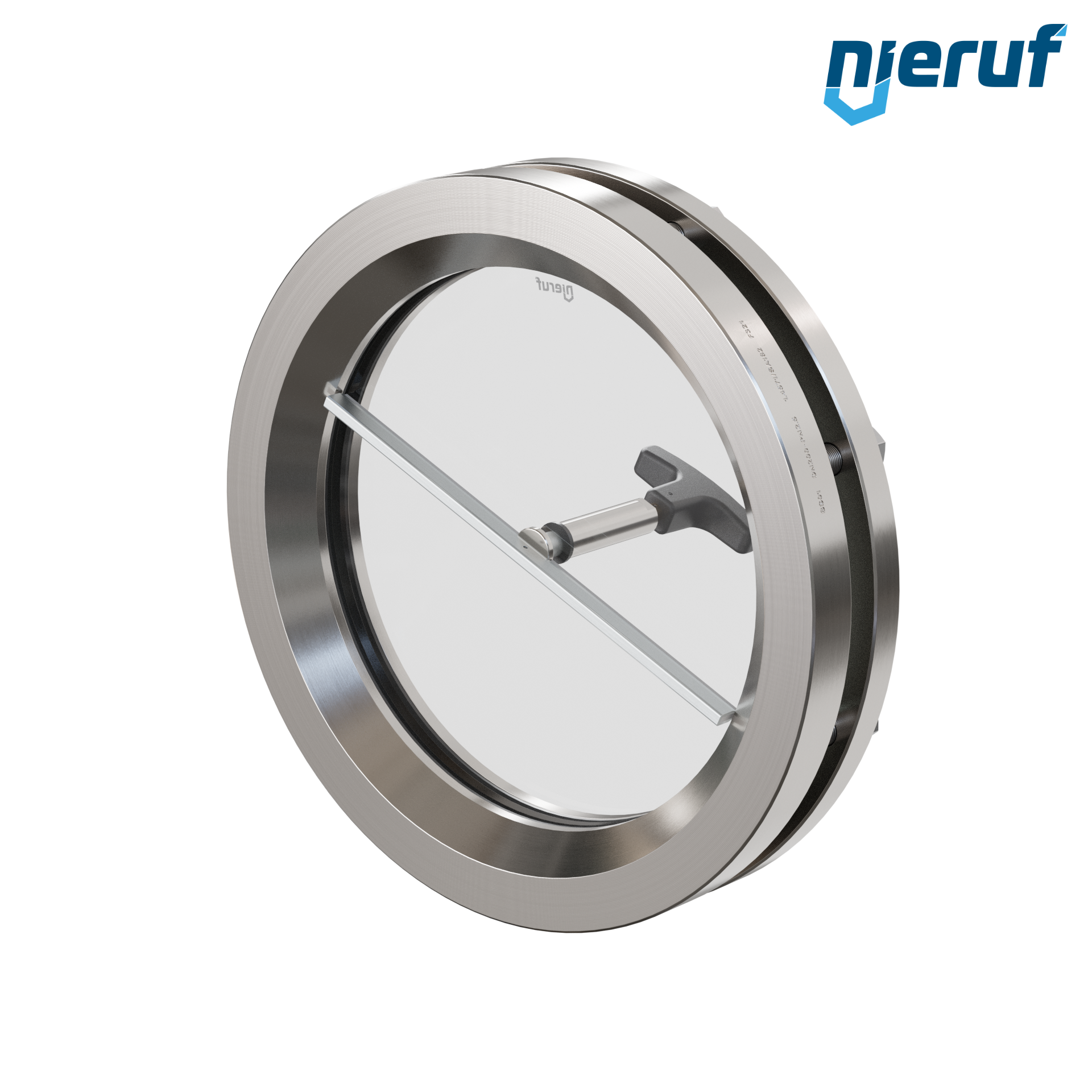 oblò di osservazione per serbatoi con tergicristallo in PTFE DN200 BS01 acciaio inossidabile 1.4571 grafite vetro borosilicato 2,5bar
