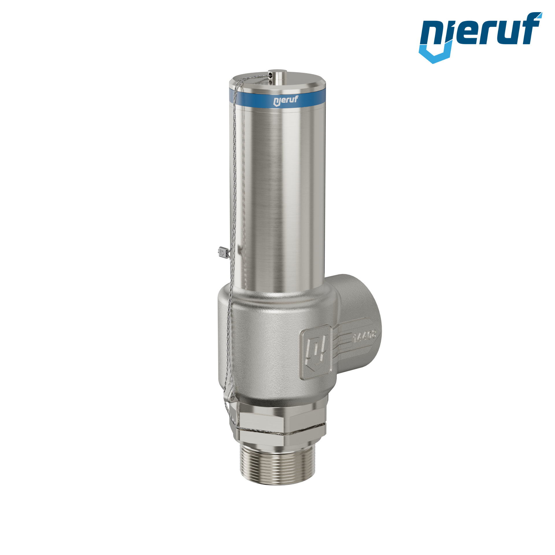 valvola di sicurezza criogenica DN25 1 1/4" M x 1 1/2" F SV14, acciaio inox PTFE, senza leva