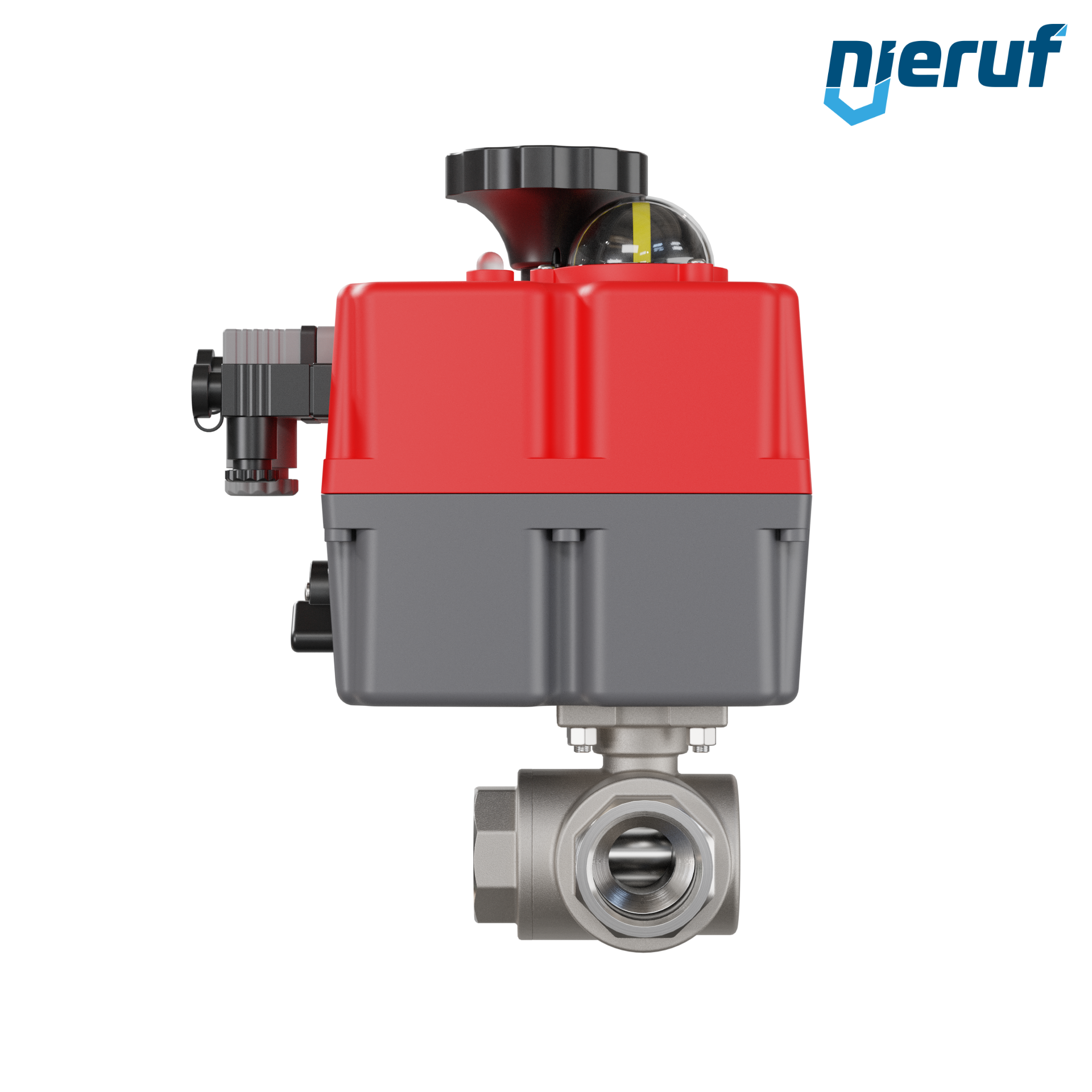 valvola a sfera a 3 vie con attuatore elettrico 24-240V DN25 - 1" pollici acciaio inossidabile a passaggio ridotto con incavo a forma di L
