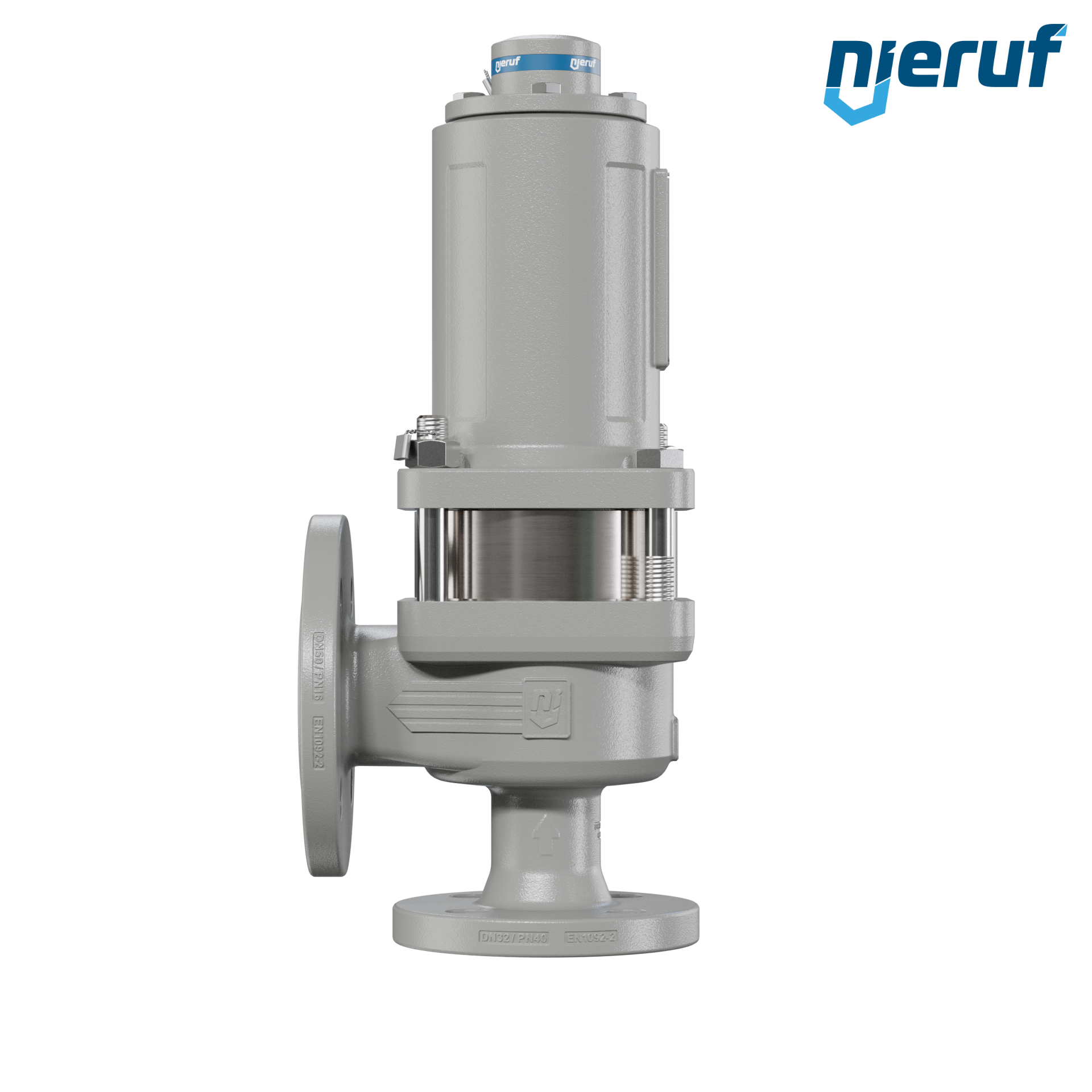 valvola di sicurezza flangiata DN32/DN50 SF06, cappello della molla a tenuta di gas (antigas) & manicotto di tenuta in acciaio inossidabile PTFE, senza dispositivo di sollevamento