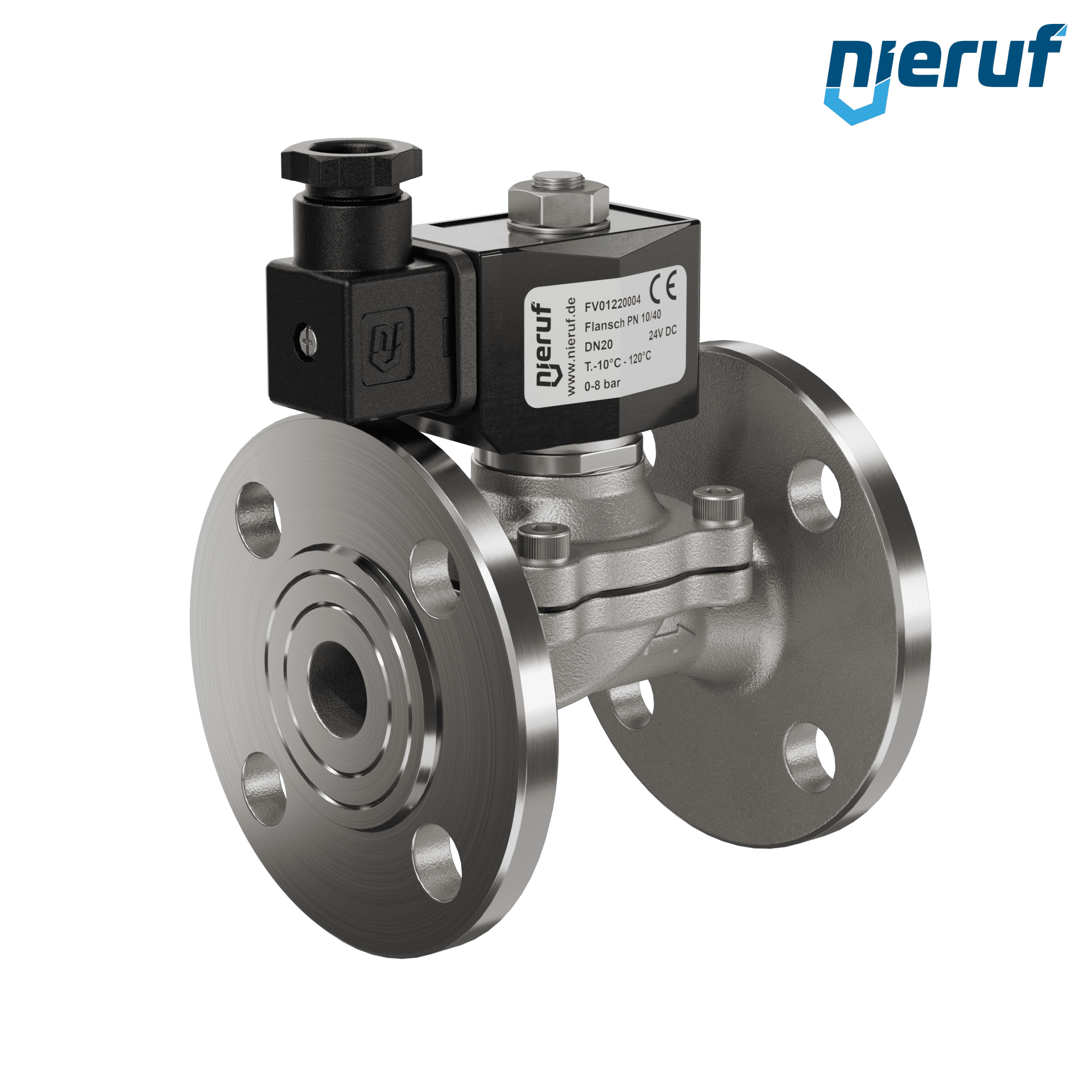 flangia elettrovalvola DN20 acciaio inossidabile FV01 FKM 24V DC