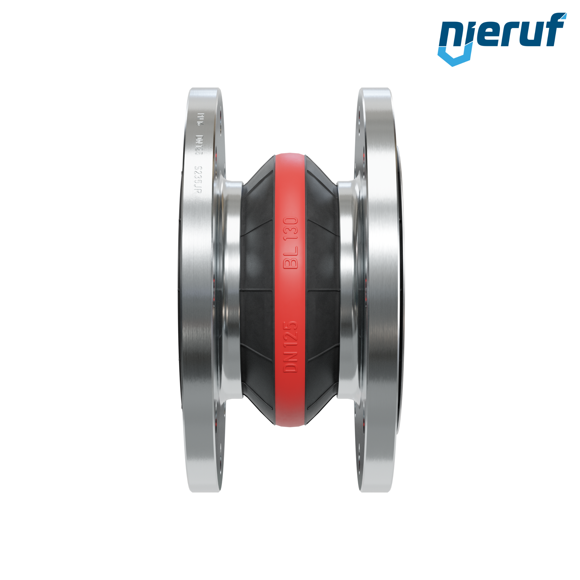 Compensatore in gomma per acqua potabile con deflettore DN125 PN16 tipo KP04 flange in acciaio EPDM
