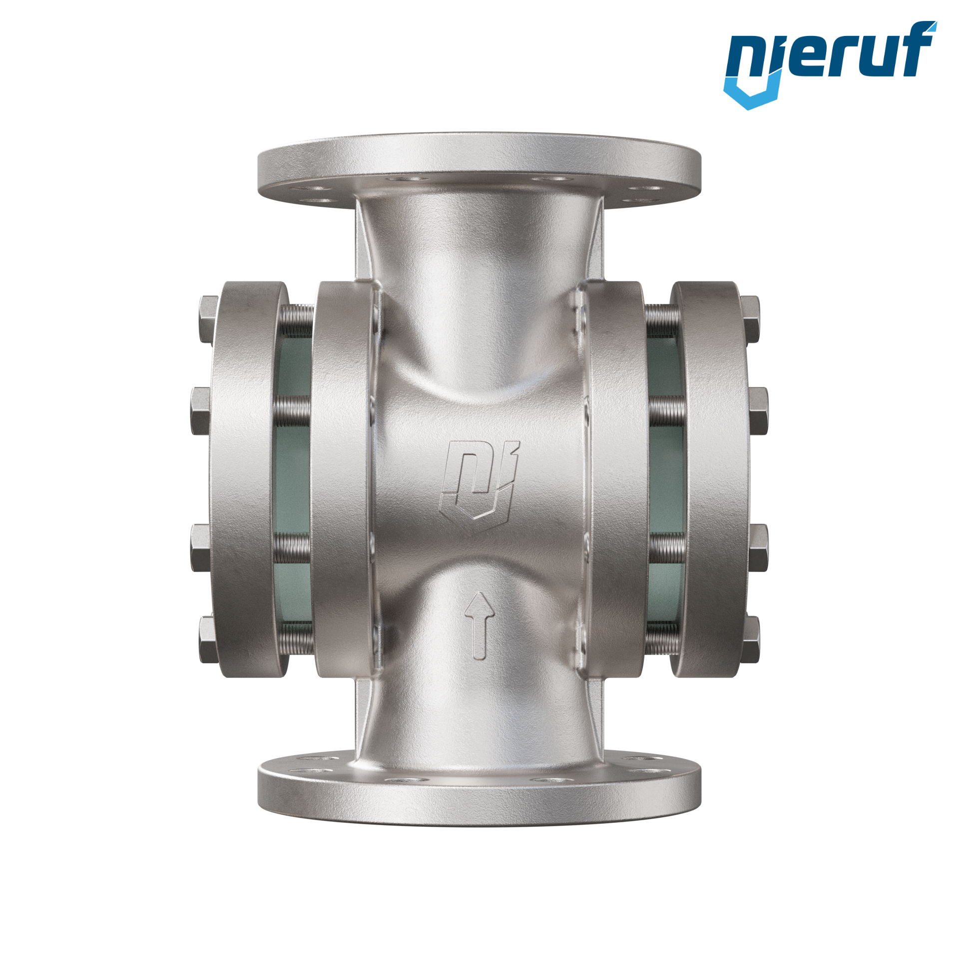 Specola visiva flangiata DN100 acciaio inossidabile AISI 316 flangia PN40 vetro borosilicato versione con disco