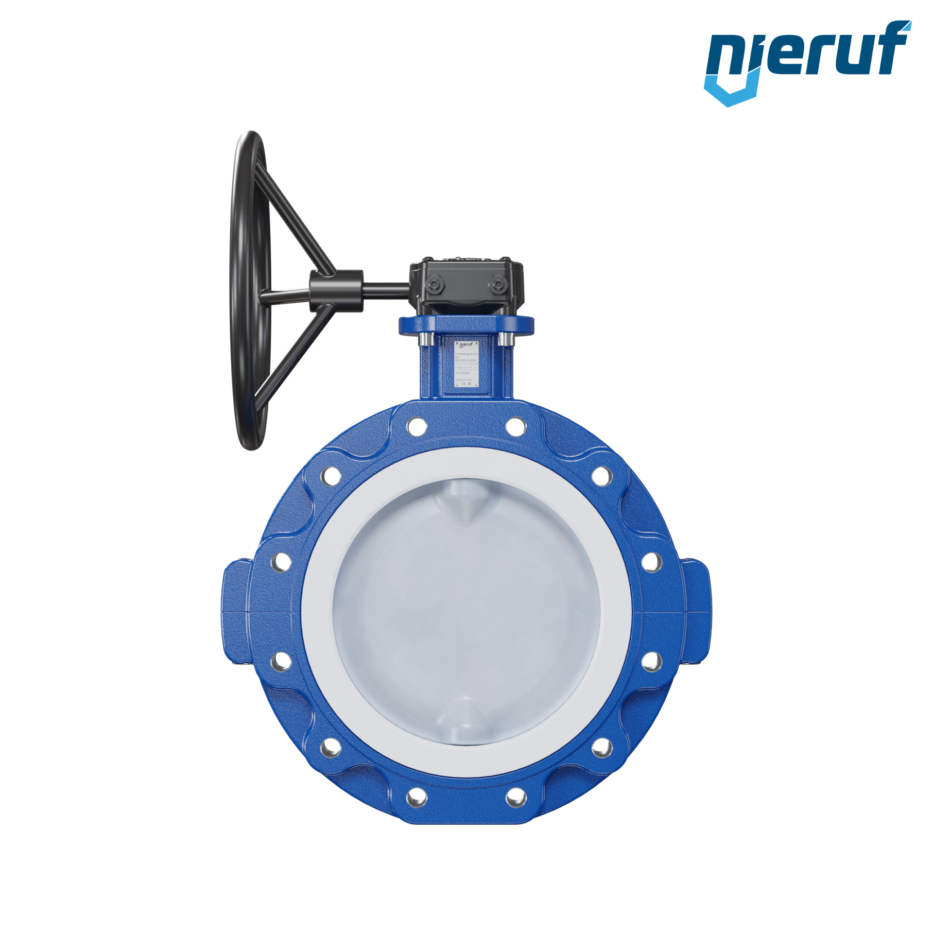 valvola a farfalla PFA PTFE AK10 DN250 PN10 volantino manuale inserto in FKM