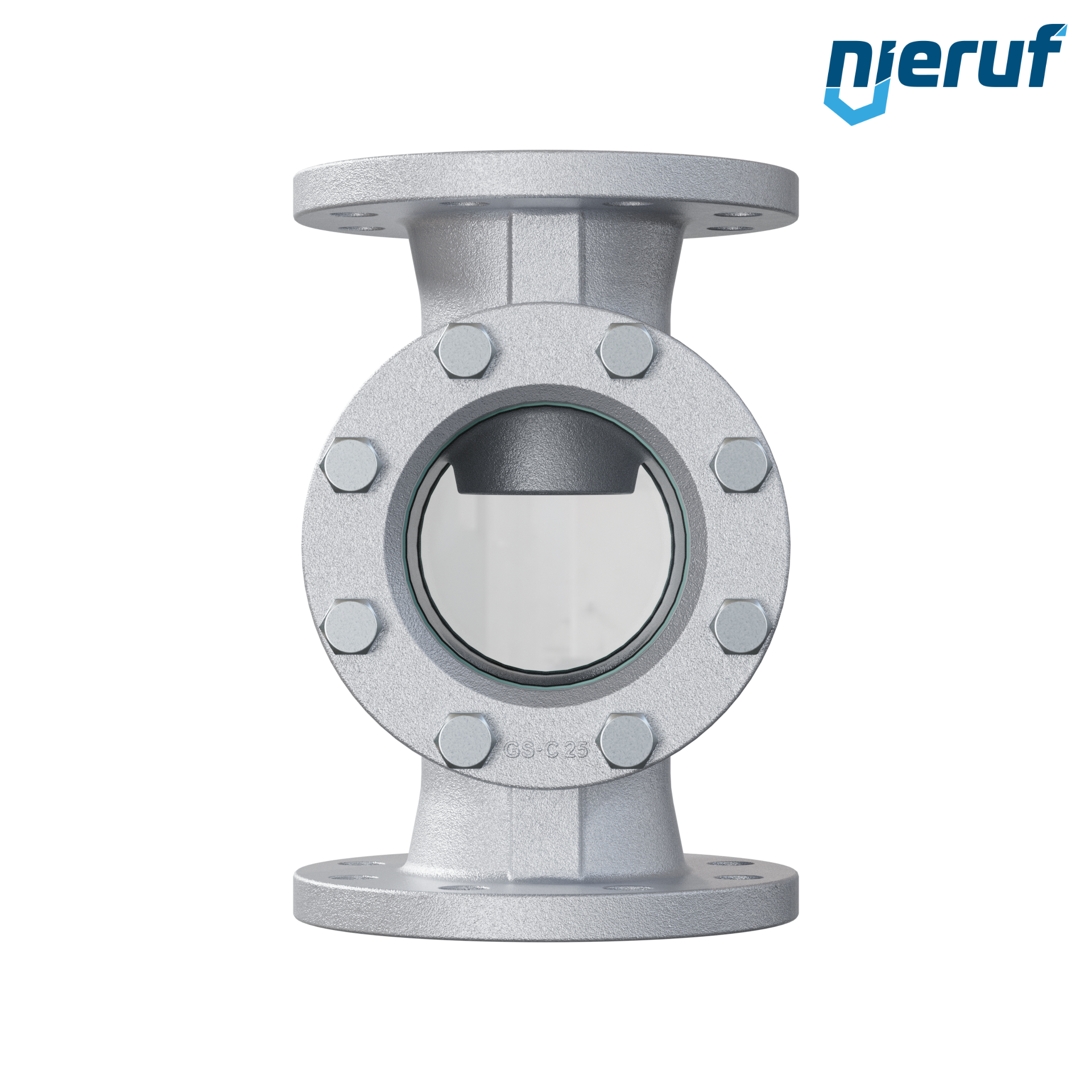 Specola visiva flangiata DN100 acciaio 1.0619 flangia PN40 vetro borosilicato versione standard