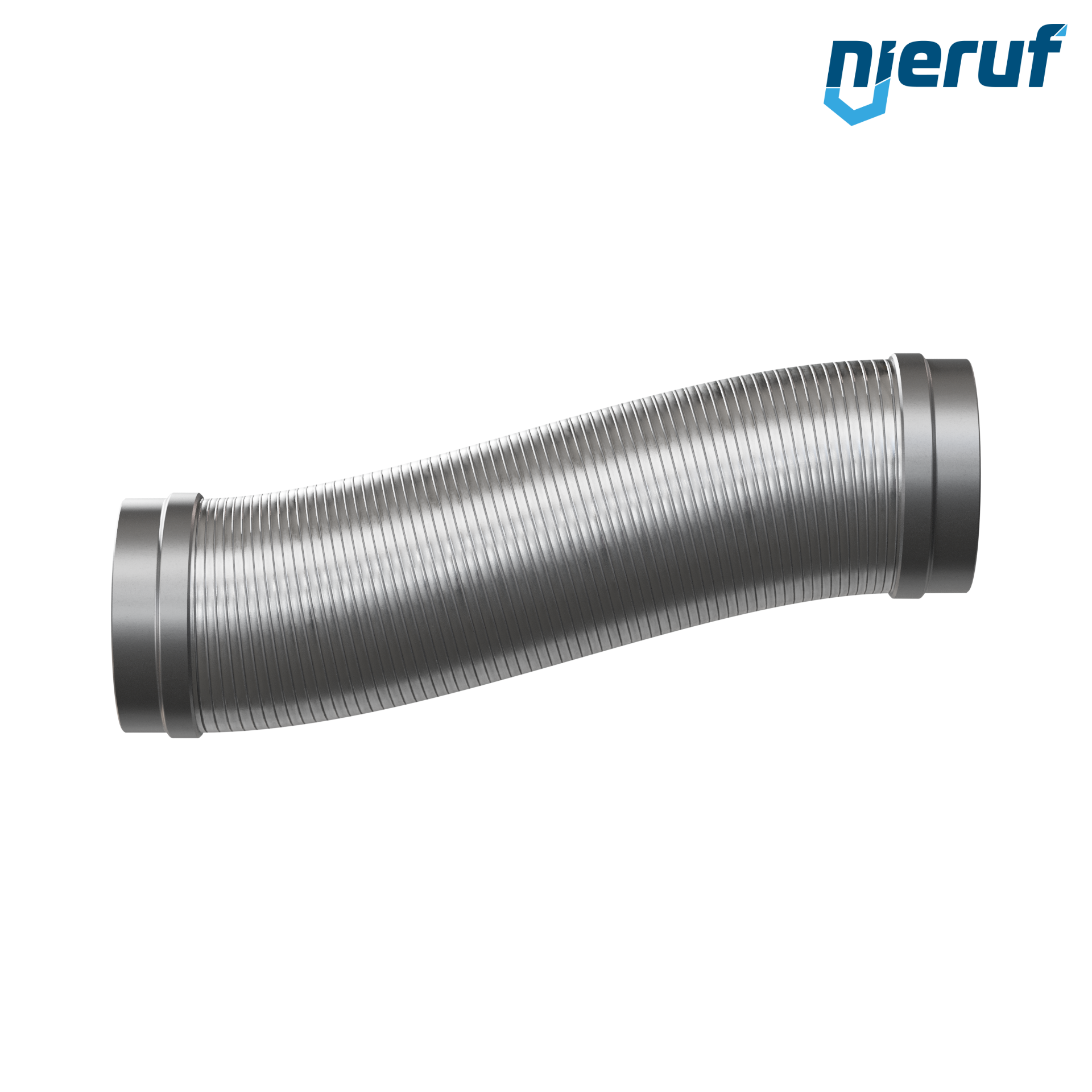 Tubo corrugato in acciaio inossidabile ES01 DN150 - 168.3 mm con treccia doppia e estremità a saldare Lunghezza 1000 mm