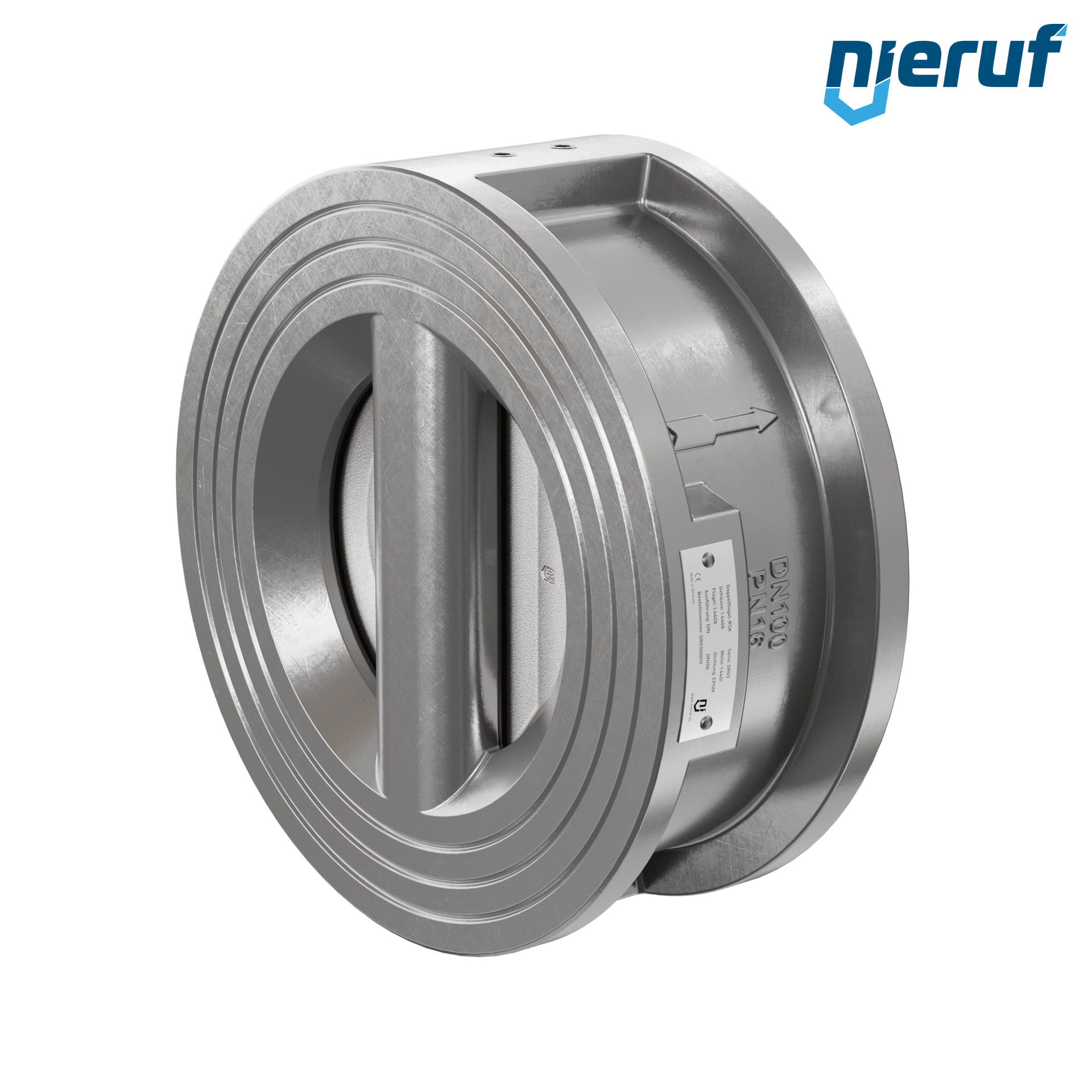 valvola di ritegno a doppio battente DN100 DR03 acciaio inossidabile 1.4408 EPDM