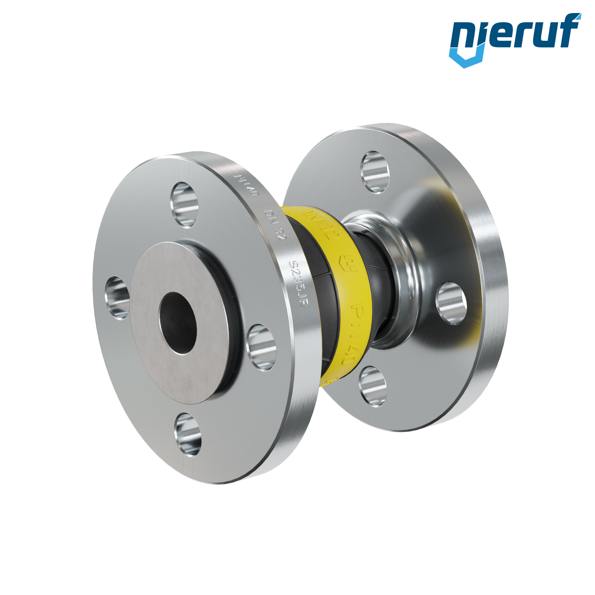 Compensatore piastra di rinforzo DN32 versione KP04 flange in acciaio NBR