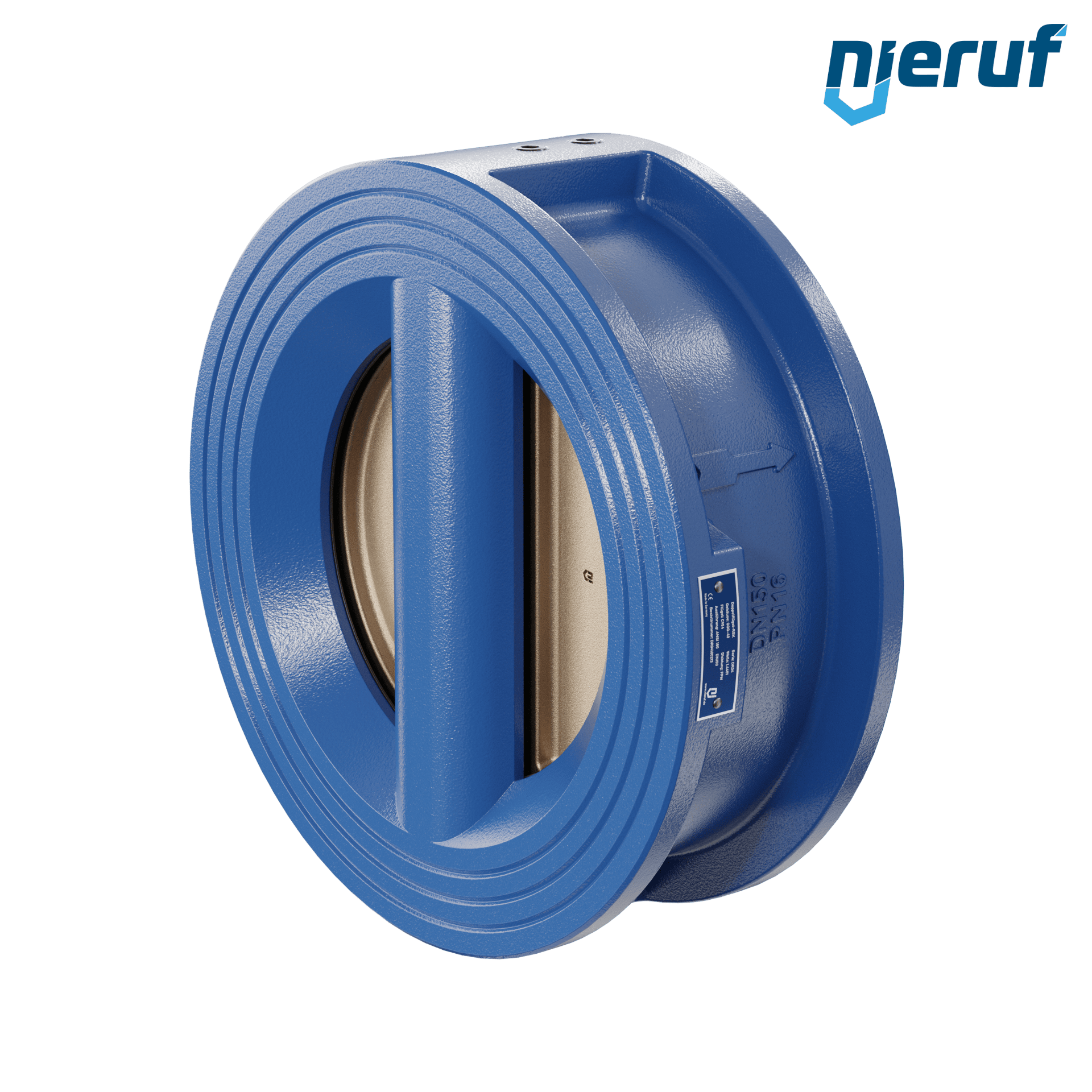 valvola di ritegno a doppio battente DN150 ANSI150 DR04 ANSI 150 GGG40 con rivestimento epossidico blu 180µm  FKM