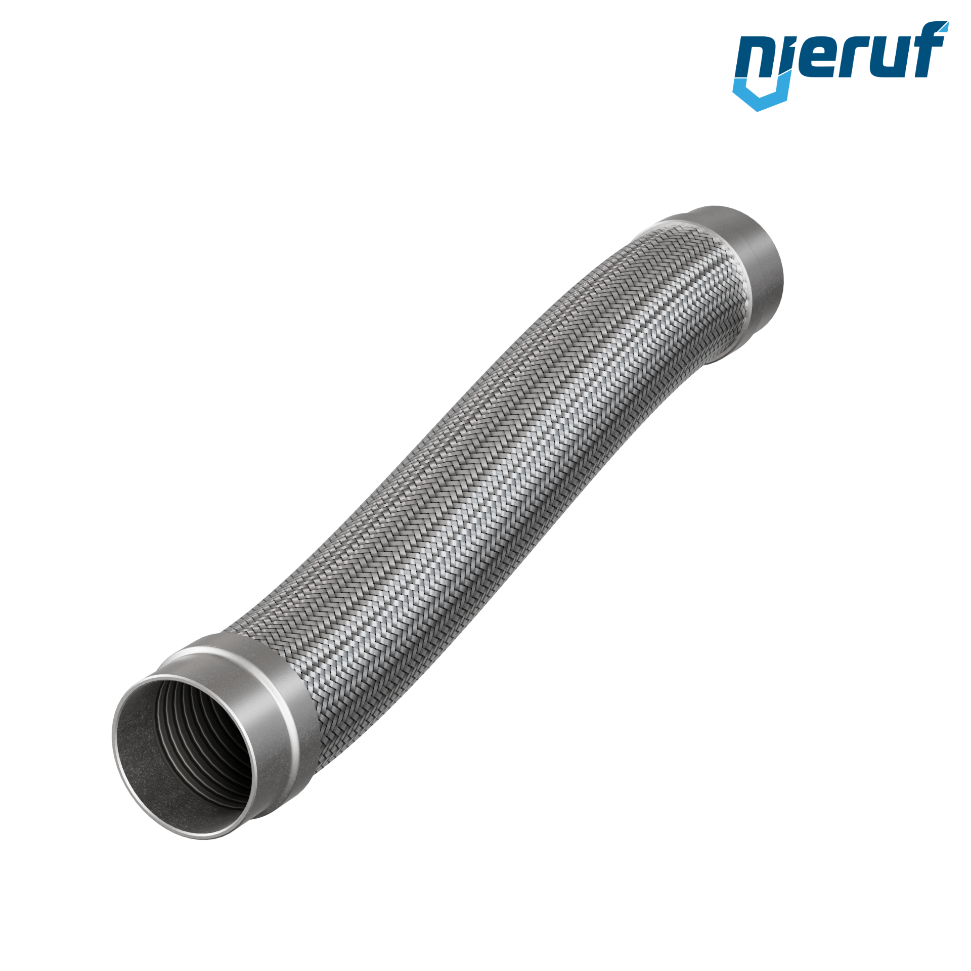 Tubo corrugato in acciaio inossidabile ES01 DN80 - 88.9 mm con treccia singola e estremità a saldare Lunghezza 1000 mm
