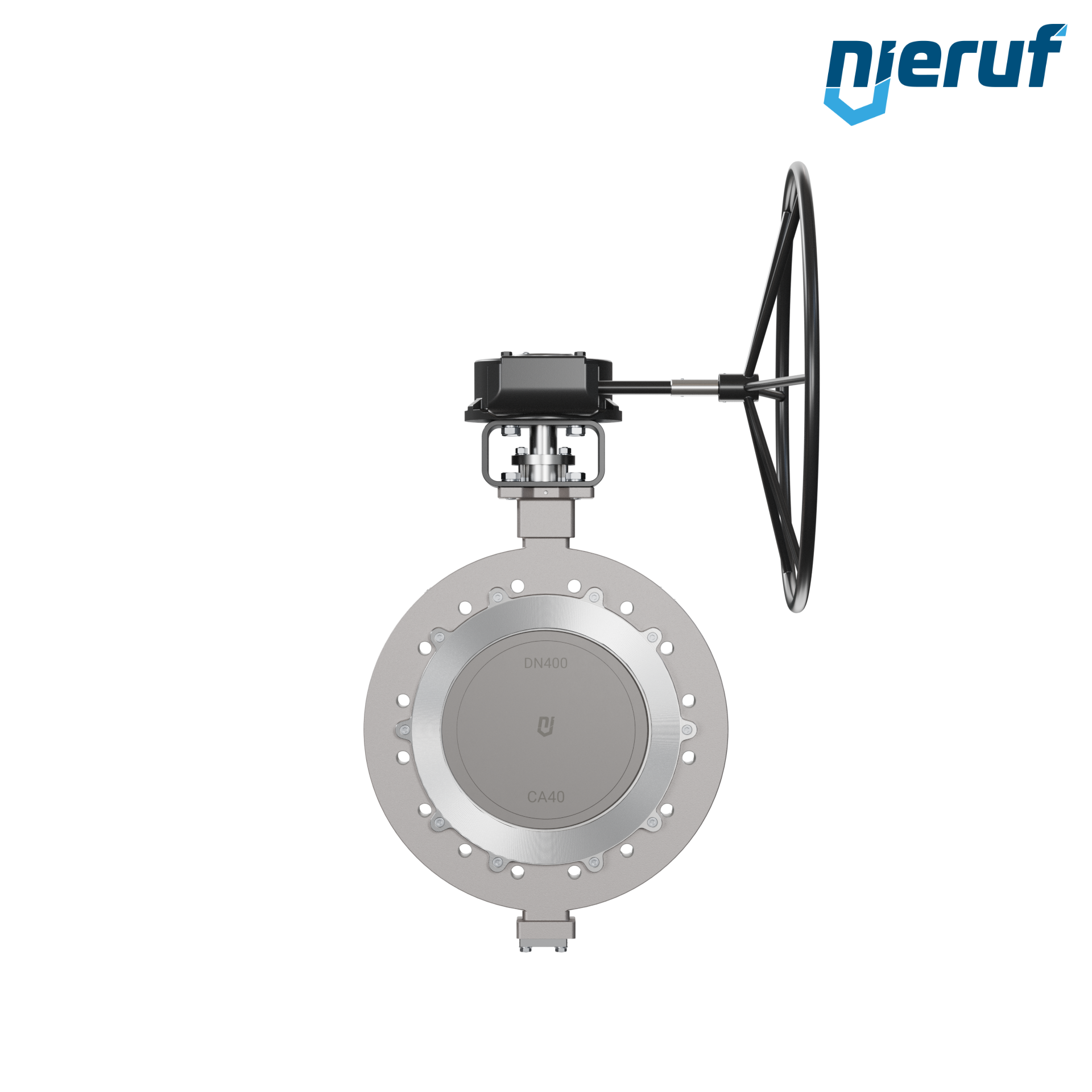 valvola a farfalla triplo eccentrico acciaio inox AK14 DN 400 PN16 volantino