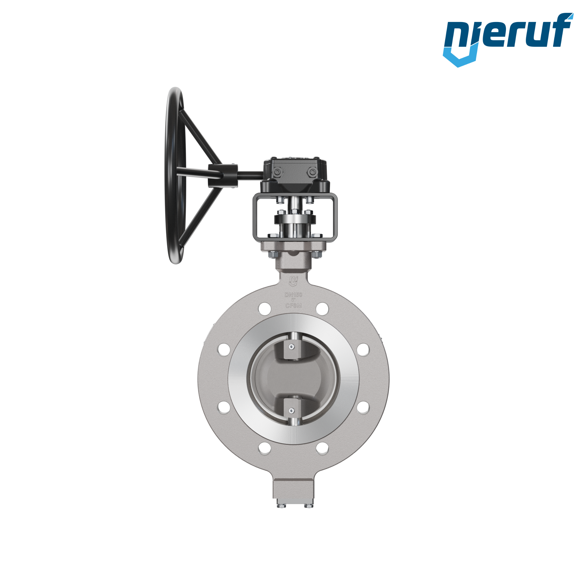 valvola a farfalla triplo eccentrico acciaio inox AK14 DN 150 ANSI150 volantino