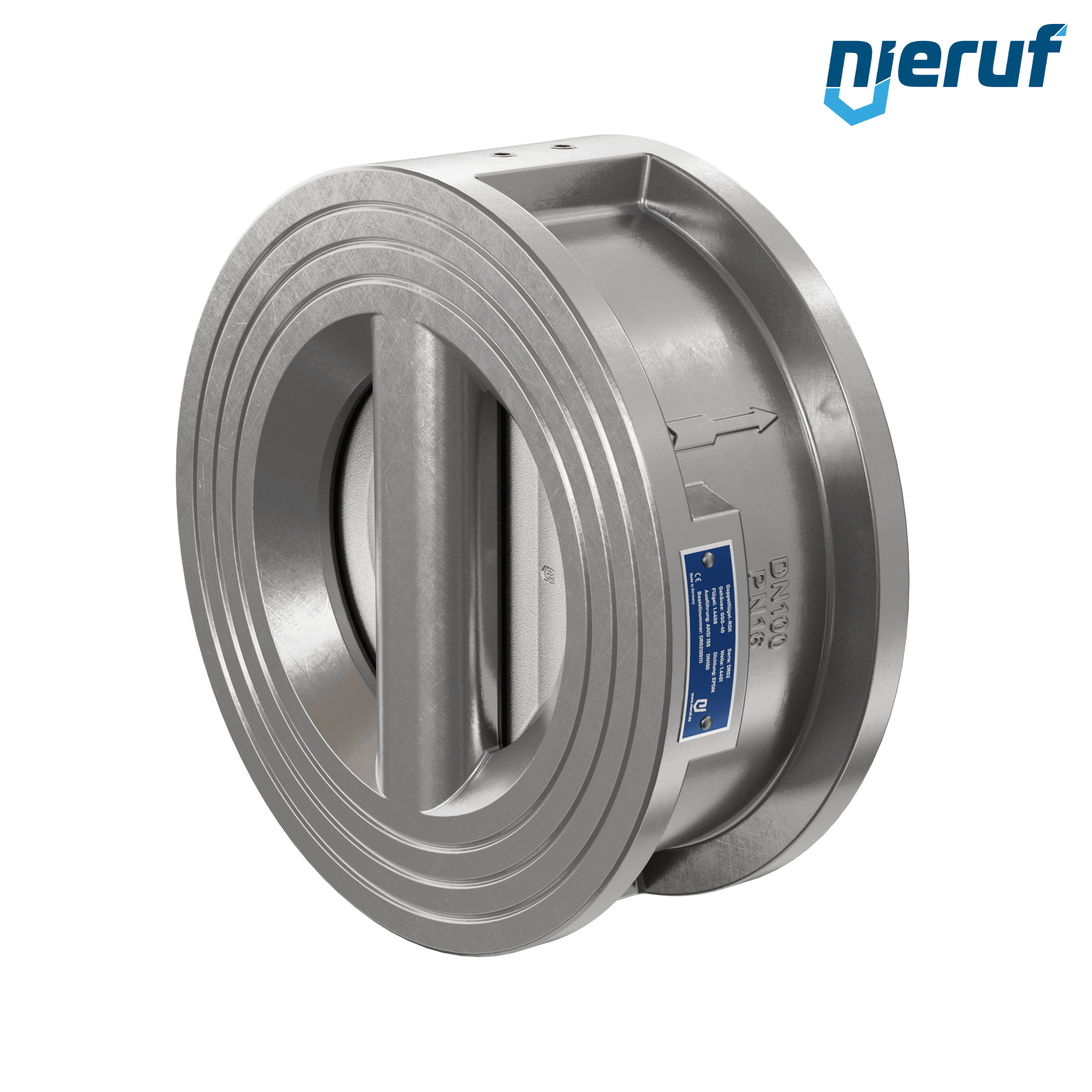 valvola di ritegno a doppio battente DN100 ANSI150 DR03 ANSI 150 acciaio inossidabile 1.4408 EPDM