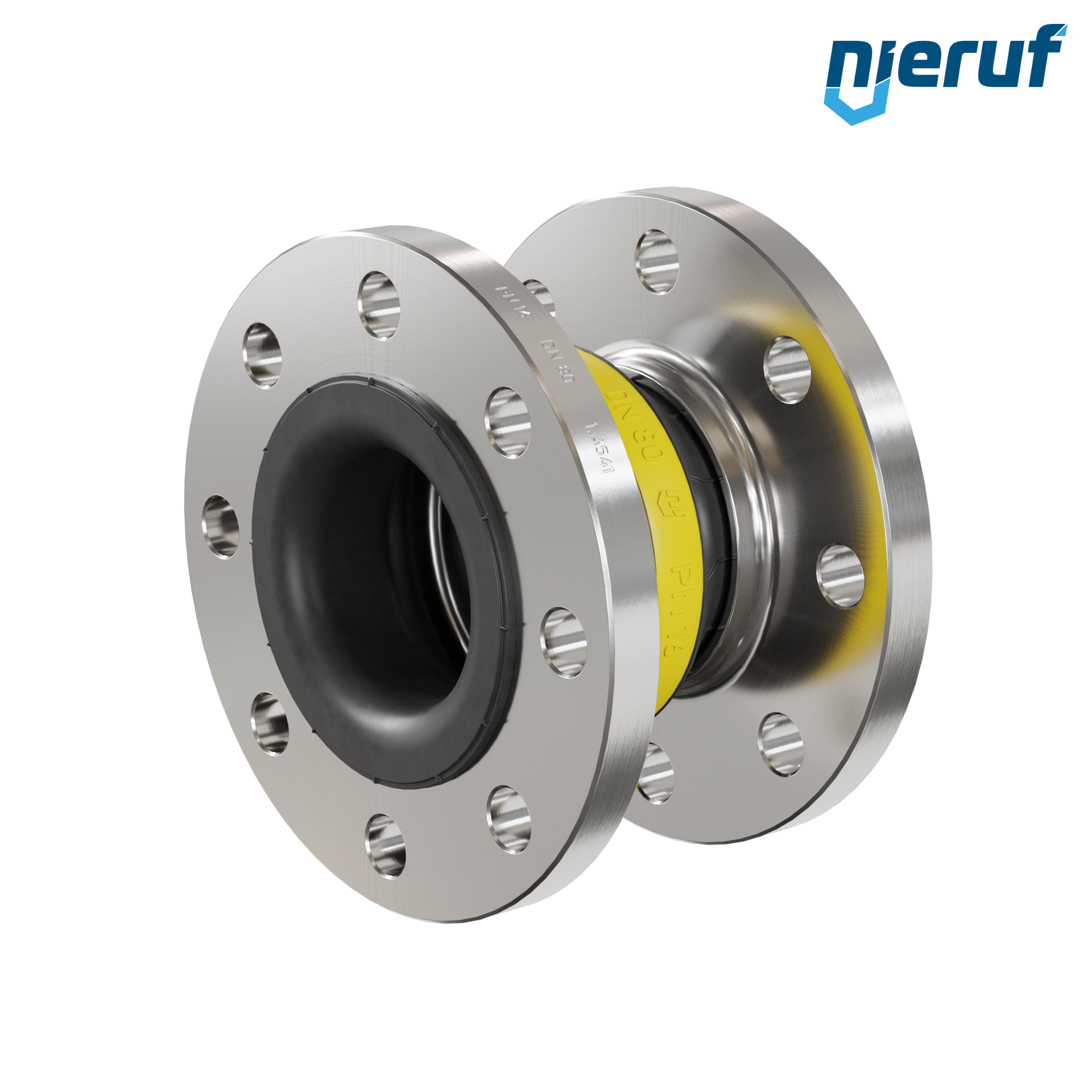 Compensatore o-ring di supporto per il vuoto DN80 versione KP04 flange in acciaio inox NBR