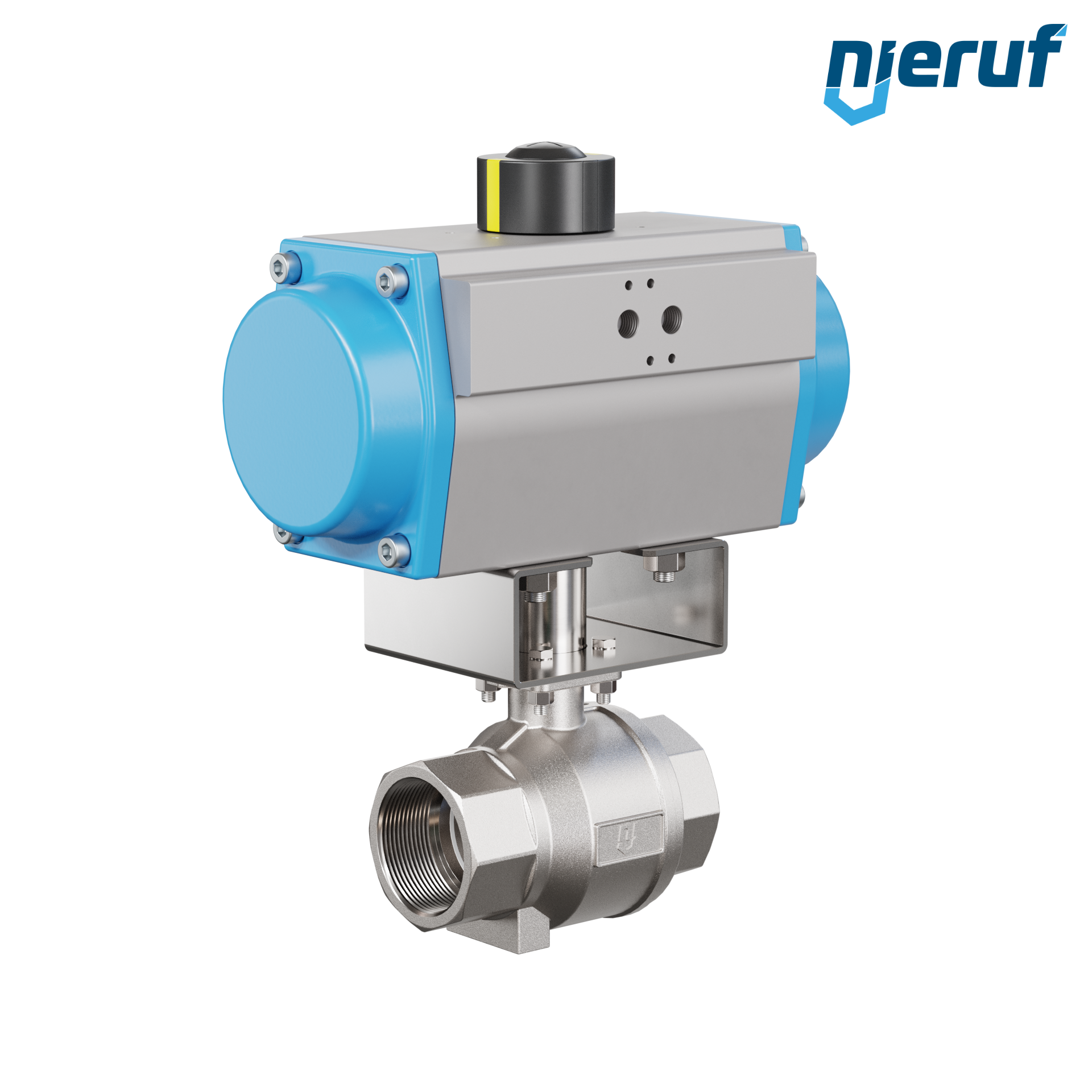 valvola a sfera con attuatore pneumatico DN50 - 2" pollici acciaio inossidabile azionamento rotativo a effetto semplice apertura a molla PK02 DVGW W