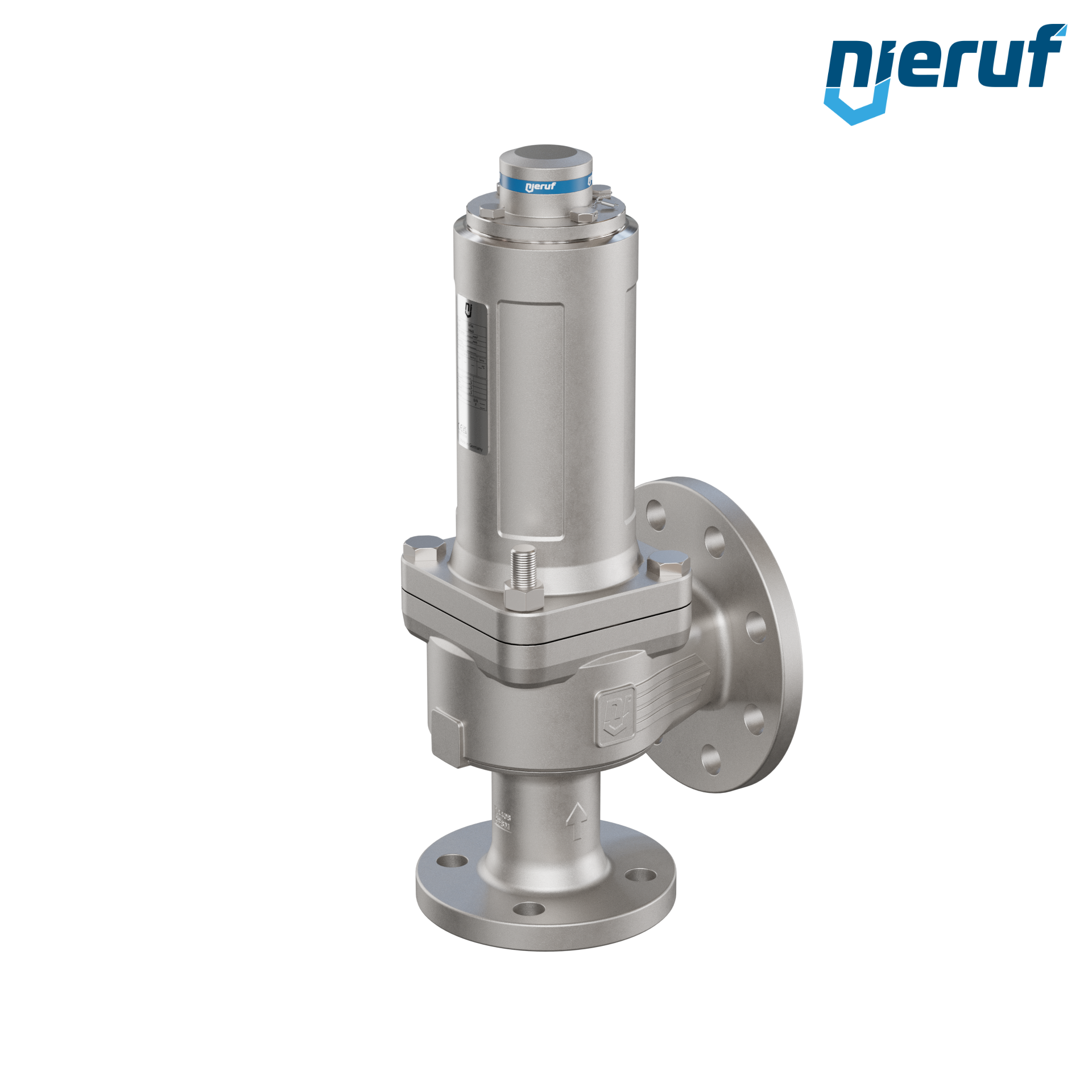 valvola di sicurezza flangiata DN40/DN65 SF04, acciaio inox 1.4408 PTFE, senza dispositivo di sollevamento