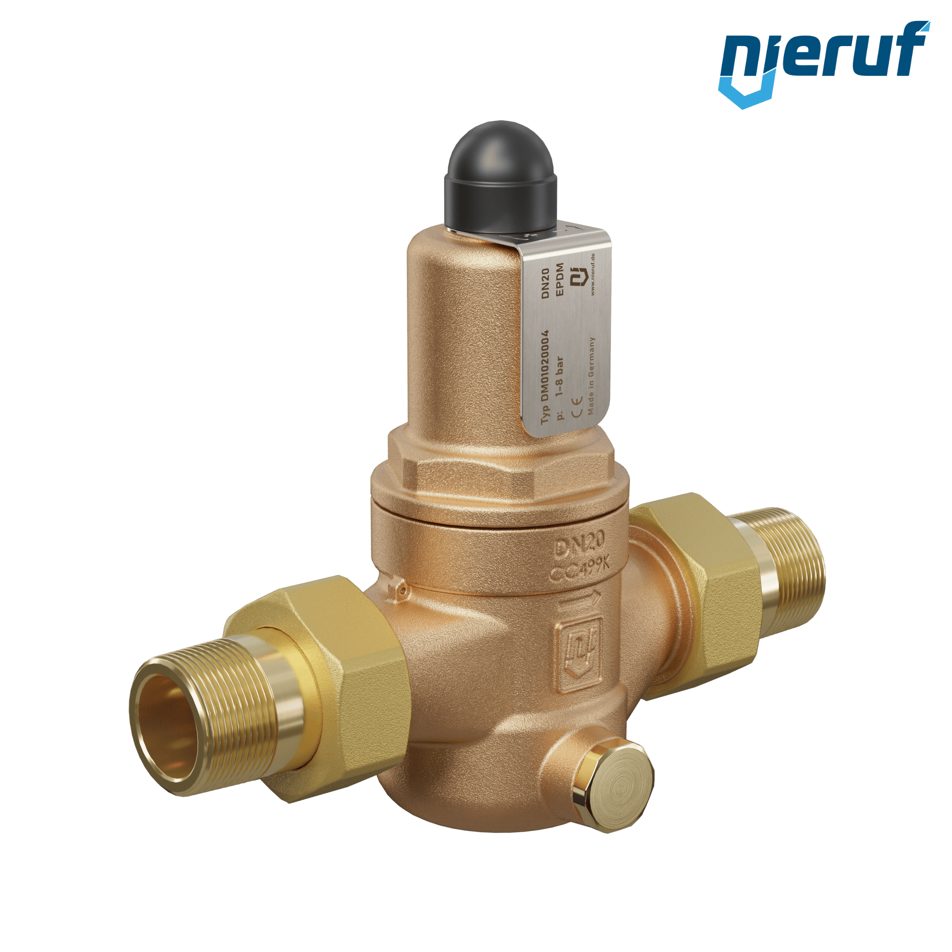 Reduktor ciśnienia 3/4" cala DM01 brąz EPDM 1.0 - 8.0 bar