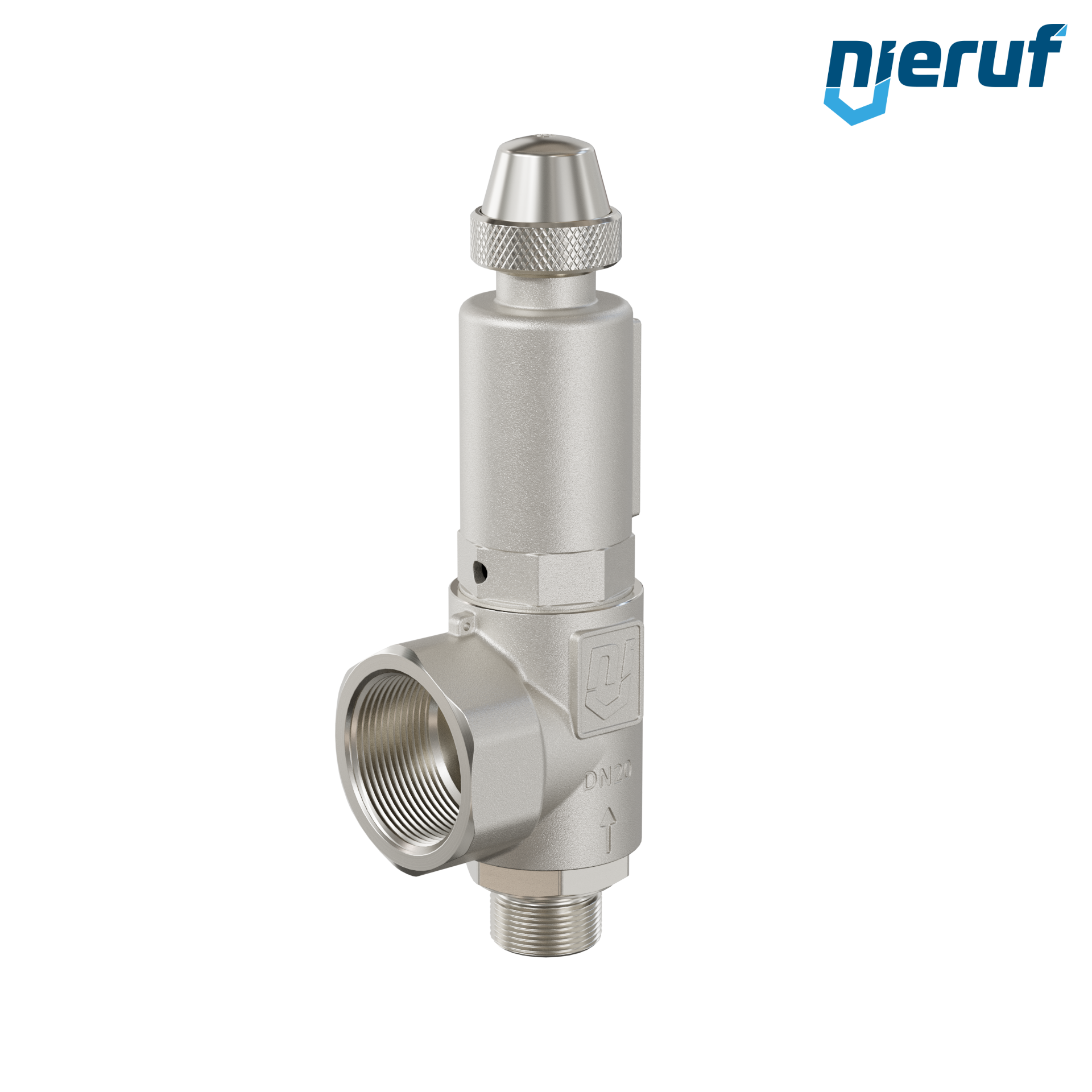 soupape de sûreté 3/4" mâle  x 1 1/4" femelle SV06 fluides liquides, acier inoxydable FKM