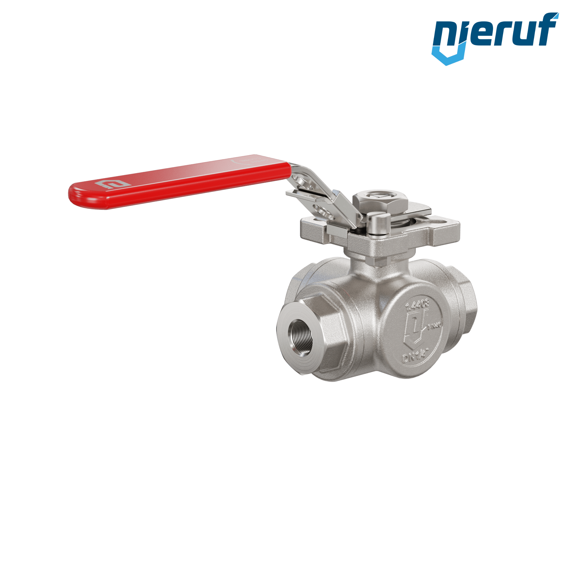valvola a sfera a 3 DN8 - 1/4" pollici GK09 acciaio inossidabile con incavo a forma di T