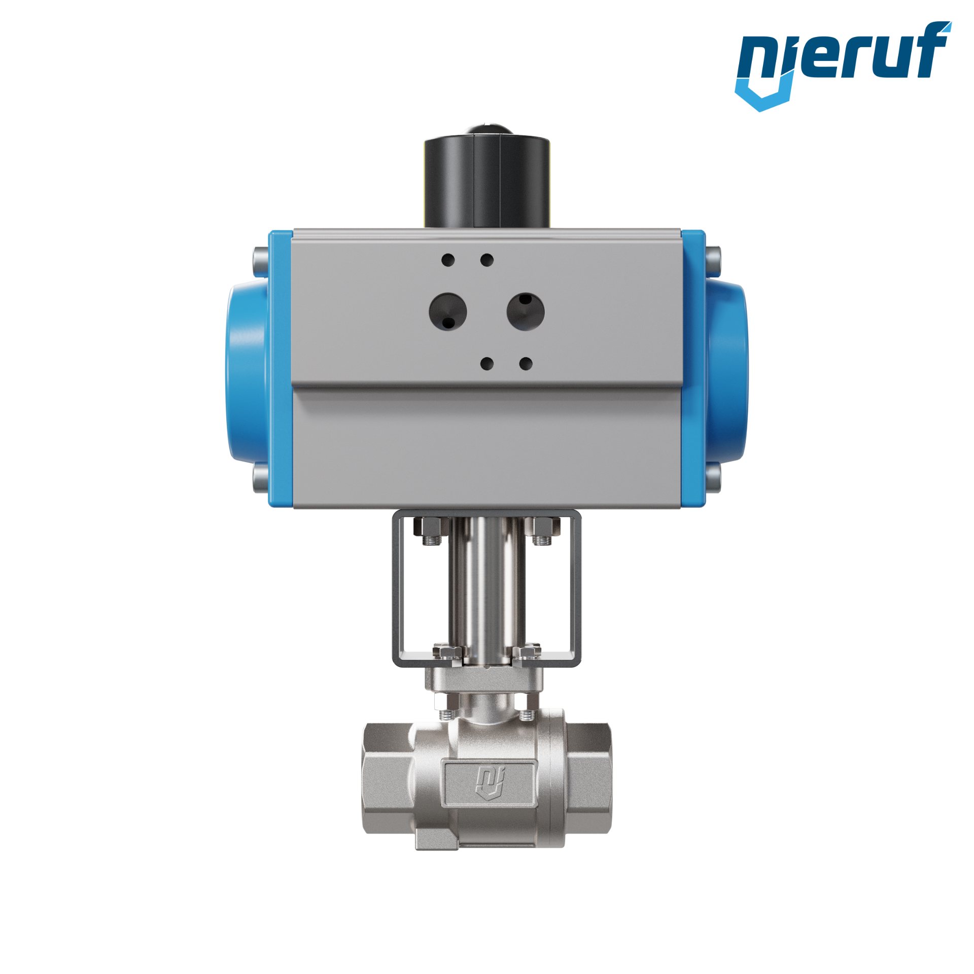 valvola a sfera con attuatore pneumatico DN20 - 3/4" pollici acciaio inossidabile azionamento rotativo a effetto semplice apertura a molla PK02 DVGW W