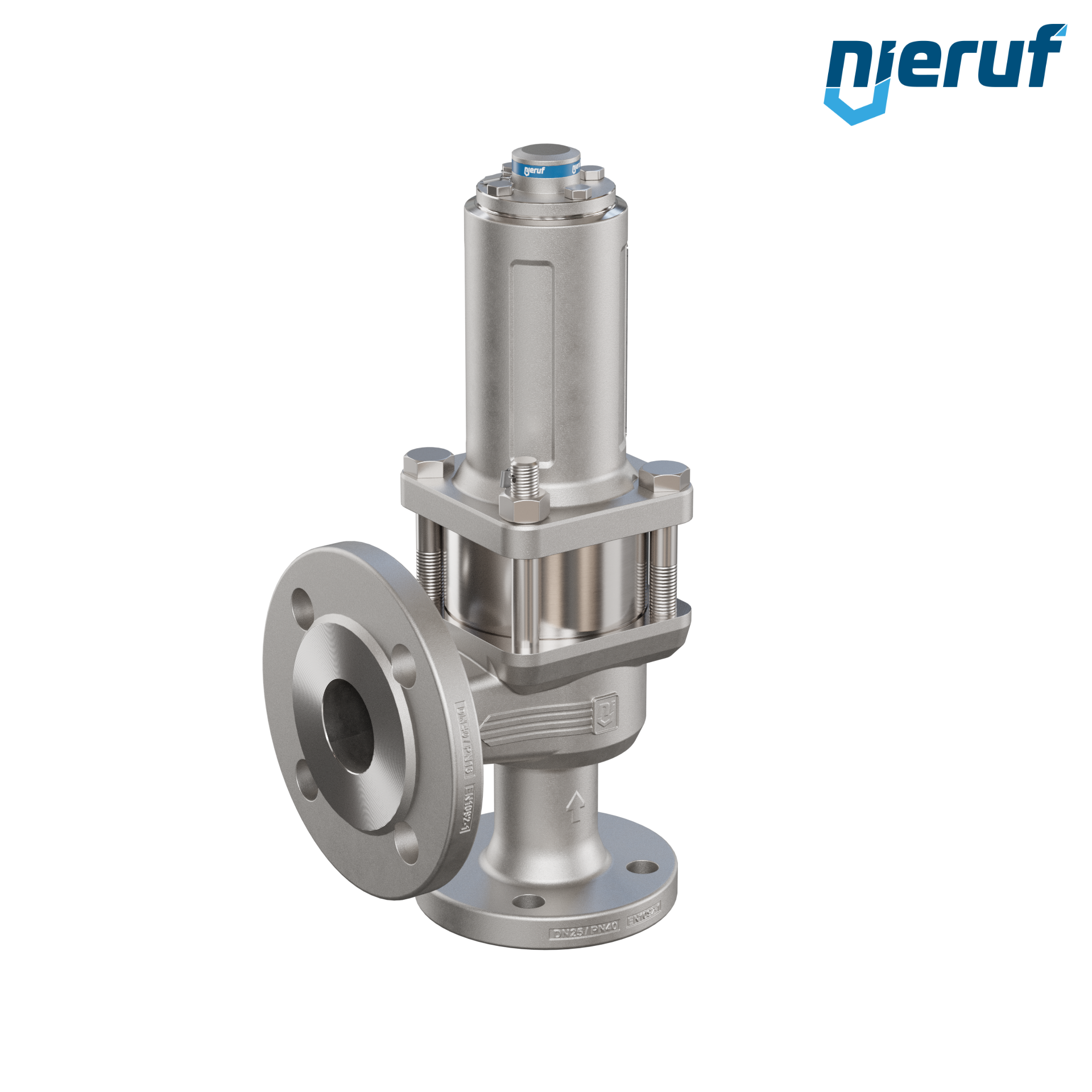 valvola di sicurezza con cappello a tenuta di gas & manicotto di tenuta DN25/DN40 SF04, PTFE, senza dispositivo di sollevamento