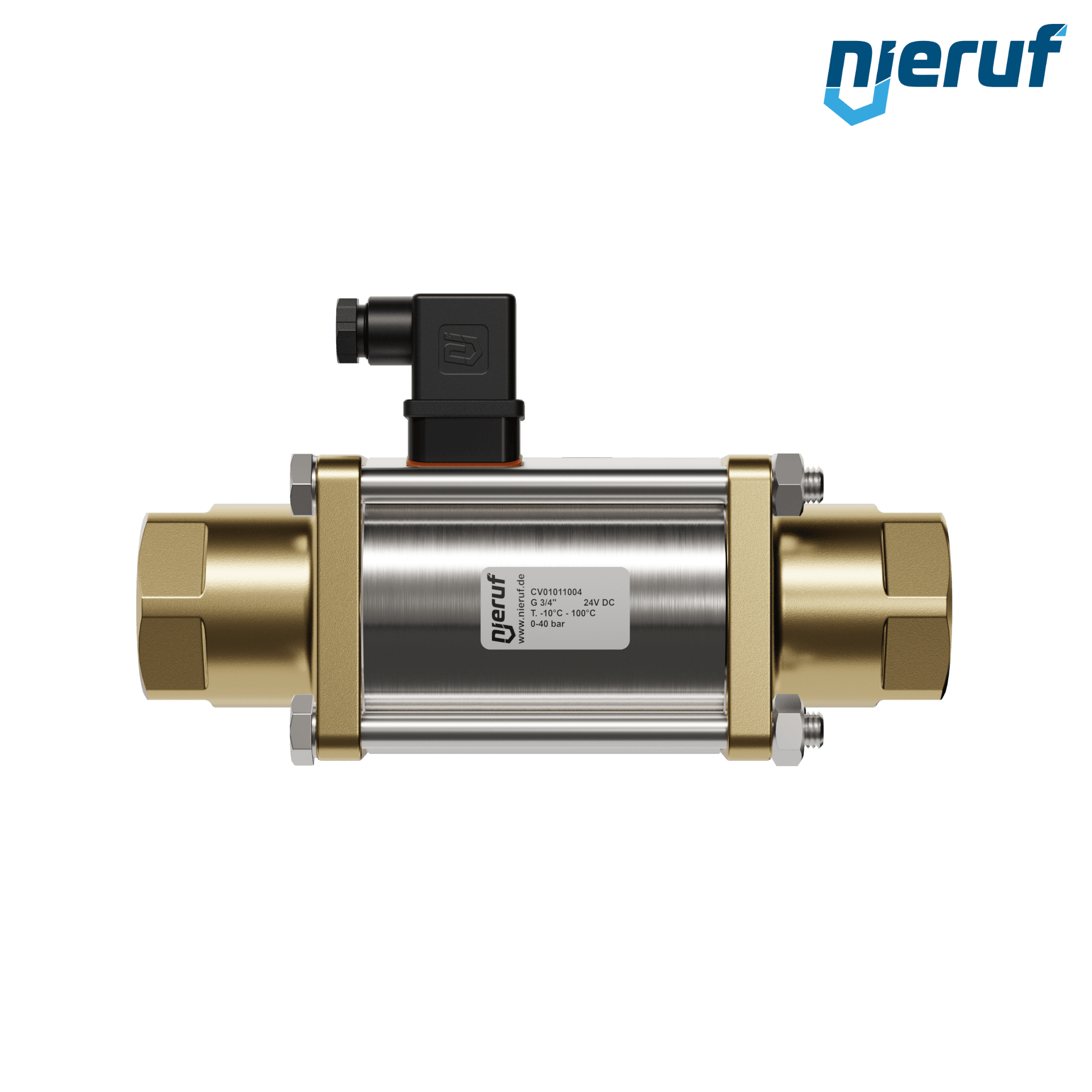 valvola coassiale 3/4" pollici filettatura interna - DN20 ottone 24V DC NC - per applicazione con acqua