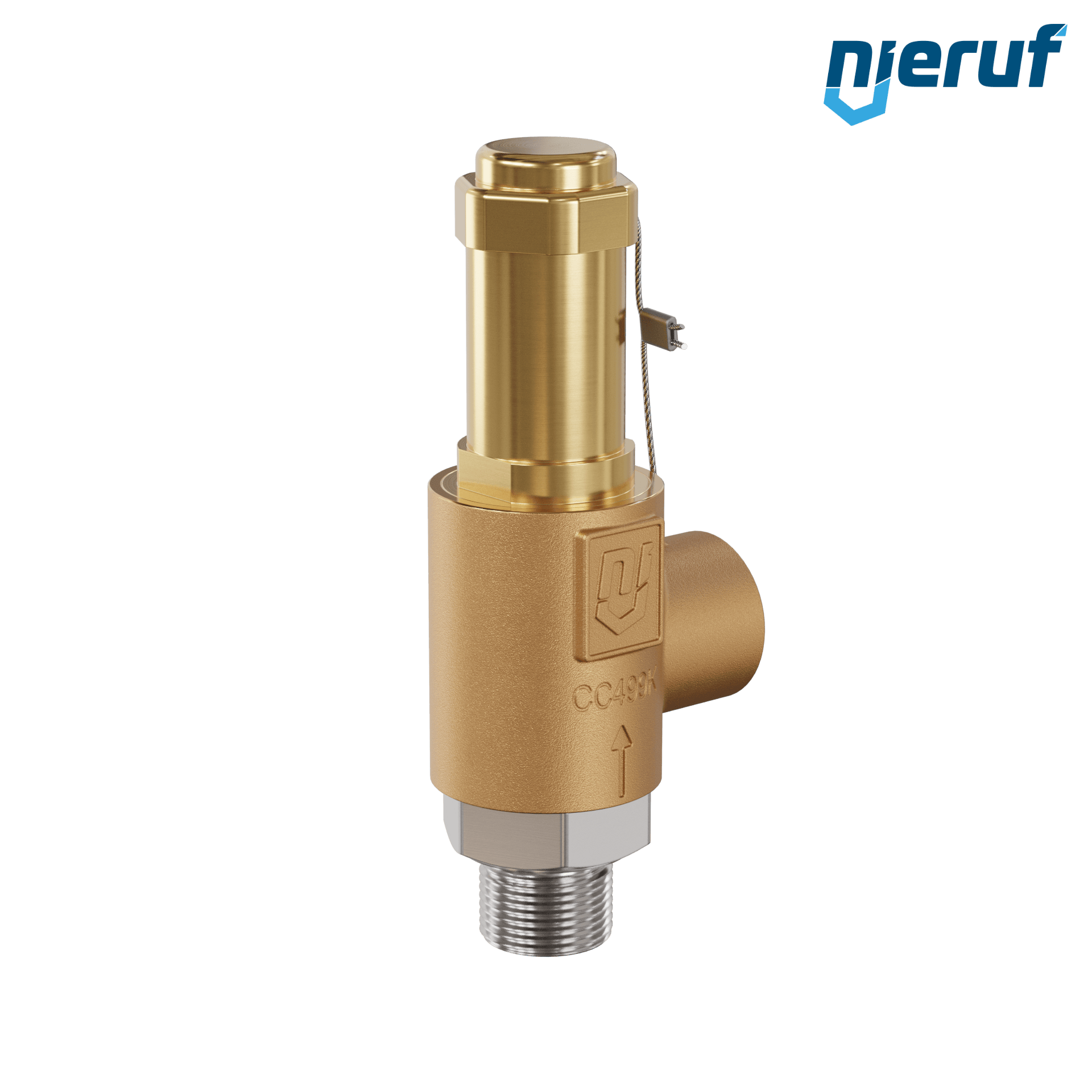 valvola di sicurezza ottone rosso SV19 DN15 1/2 M x 1/2 F a tenuta di gas senza dispositivo di sollevamento PTFE
