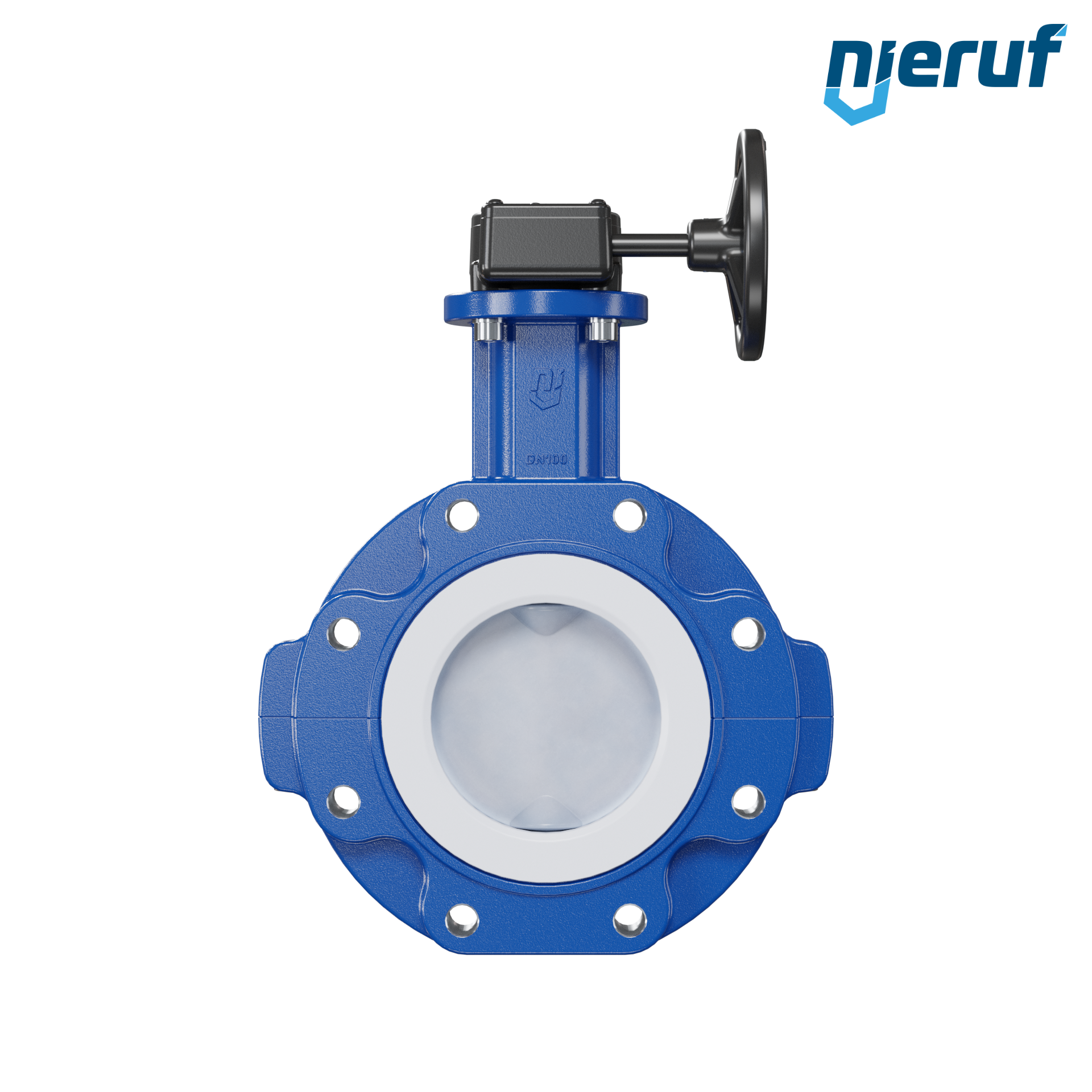 valvola a farfalla PFA PTFE AK10 DN100 ANSI150 volantino manuale inserto in FKM