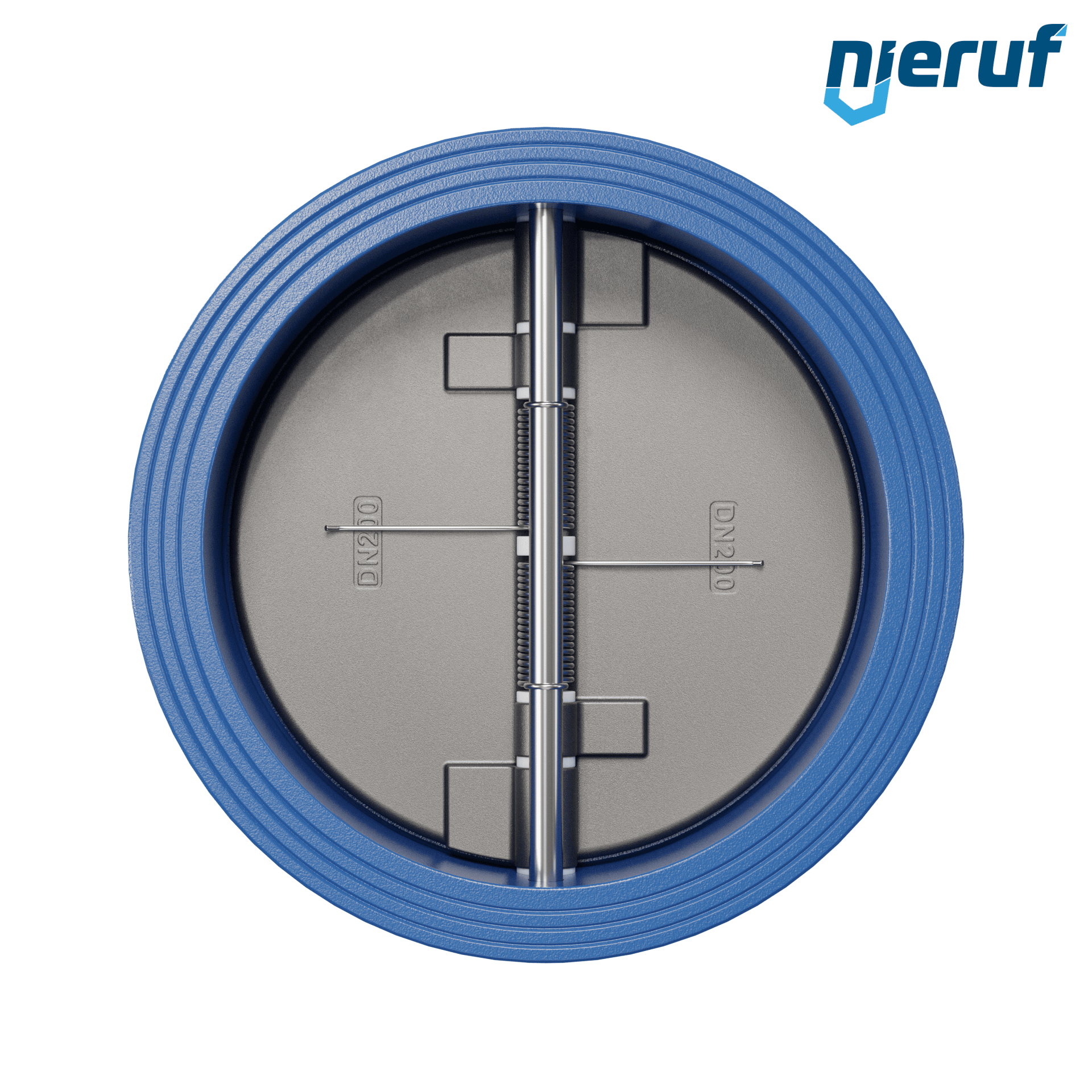 valvola di ritegno a doppio battente DN200 ANSI150 DR01 ANSI 150 GGG40 con rivestimento epossidico blu 180µm  NBR