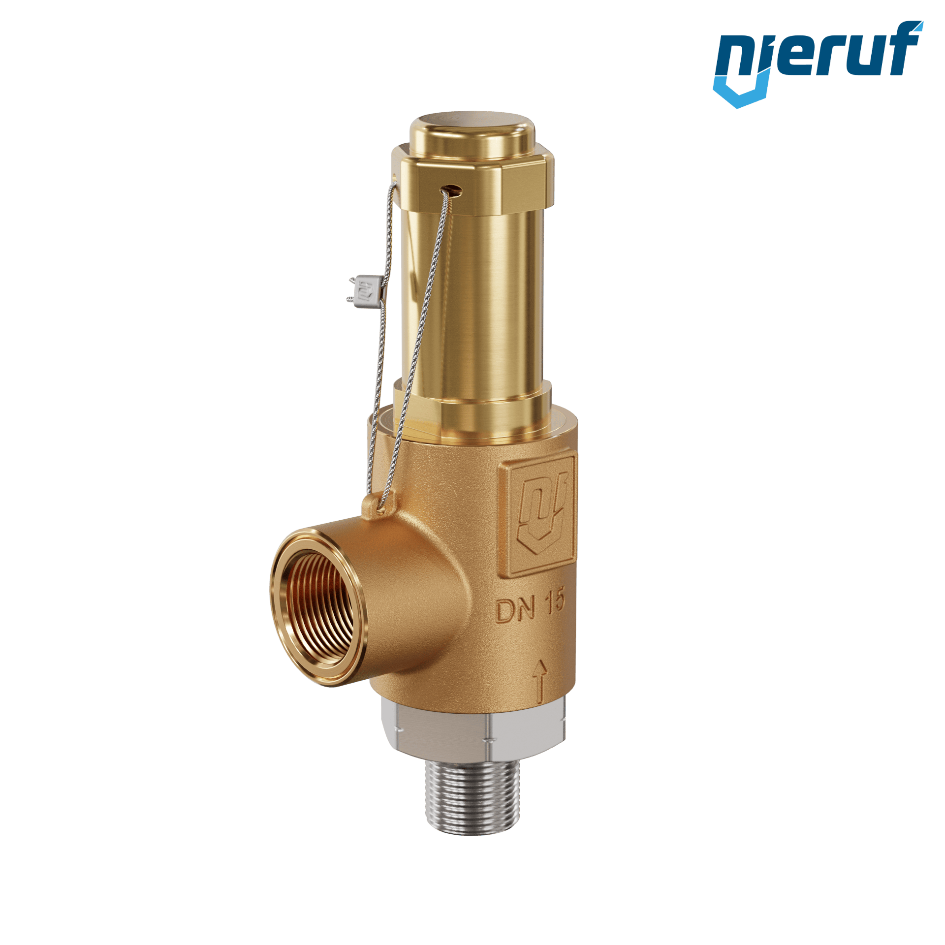 valvola di sicurezza ottone rosso SV19 DN10 3/8 M x 1/2 F NPT a tenuta di gas senza dispositivo di sollevamento PTFE