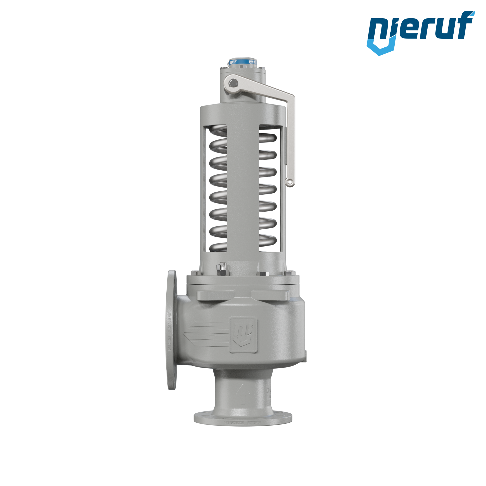 valvola di sicurezza flangiata DN100/DN150 SF06, cappello della molla aperto PTFE, dispositivo di sollevamento con leva