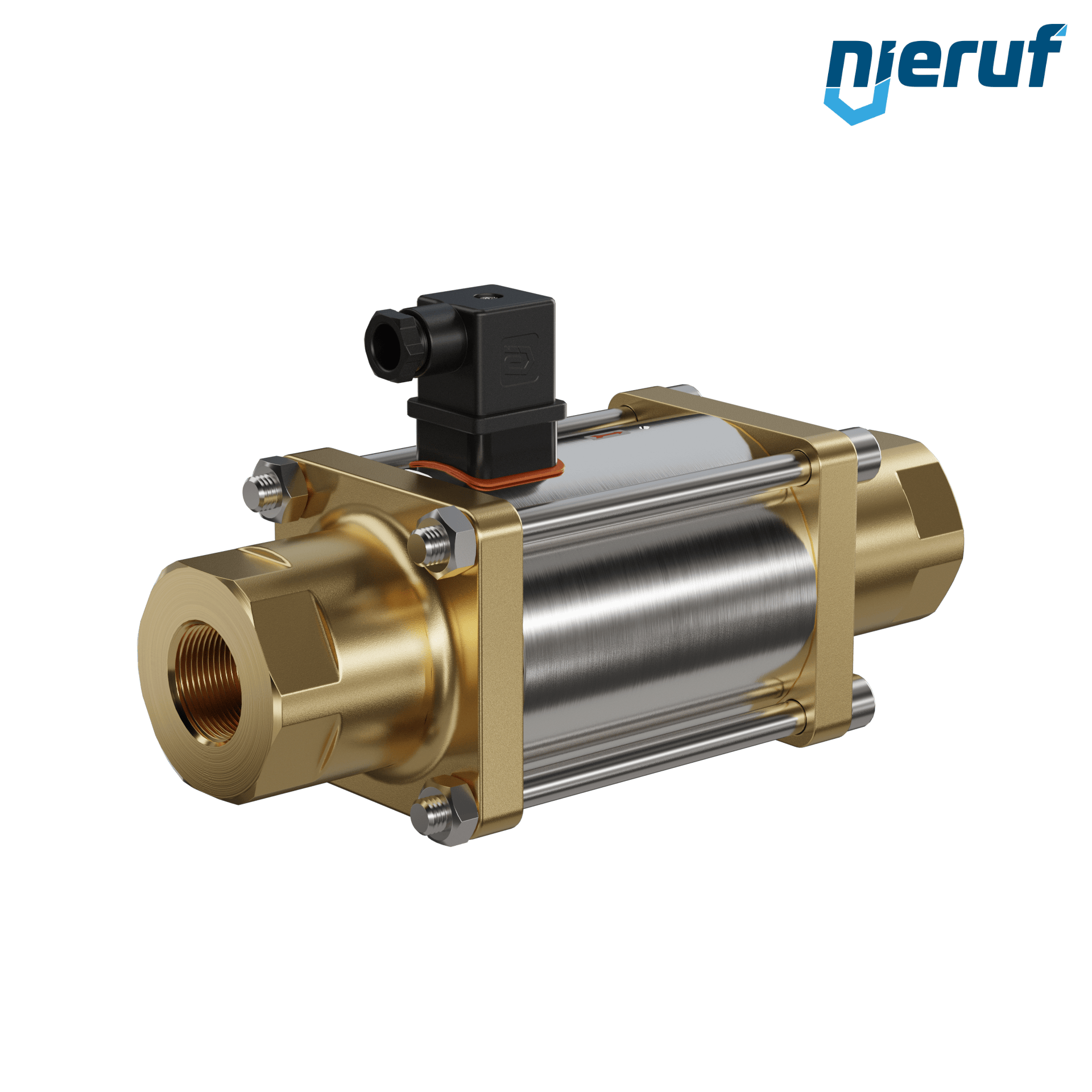 valvola coassiale a 3/2 vie 1" pollici filettatura interna - DN25 ottone 24V DC NO - per applicazione con acqua
