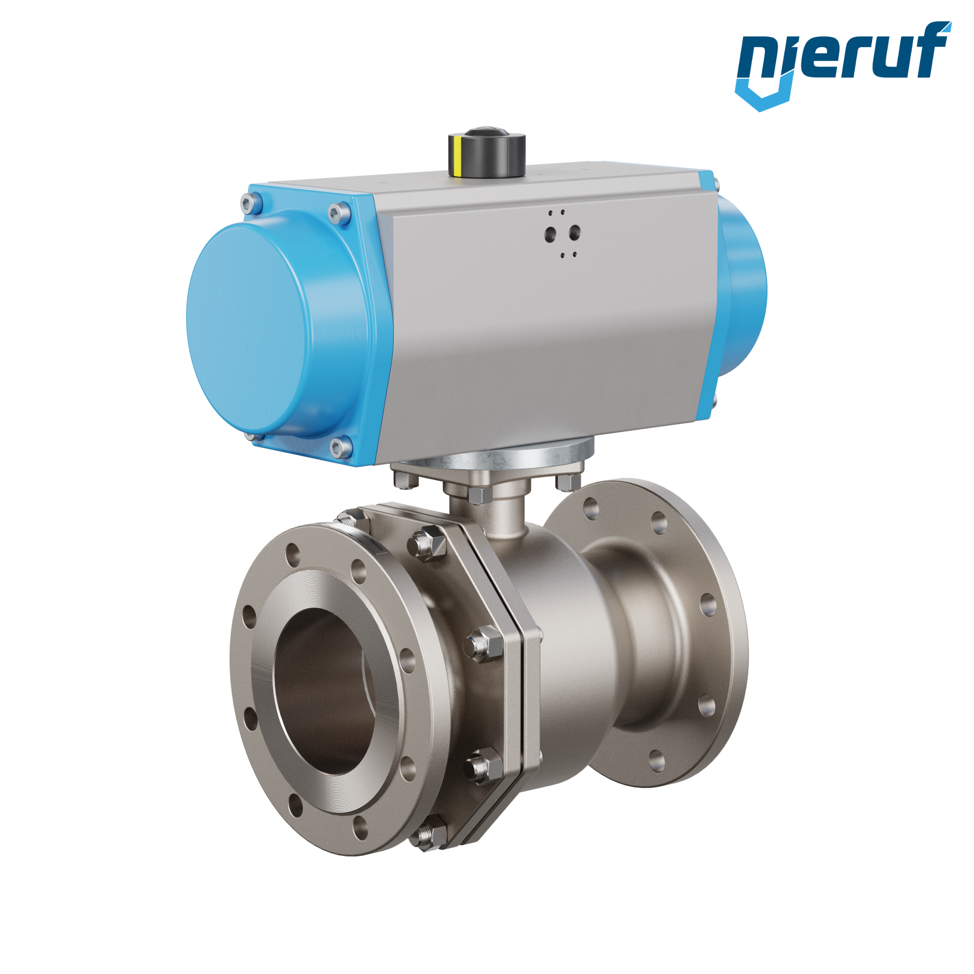 valvola a sfera flangiata DN125 PK05 azionamento rotativo pneumatico a semplice effetto apertura a molla