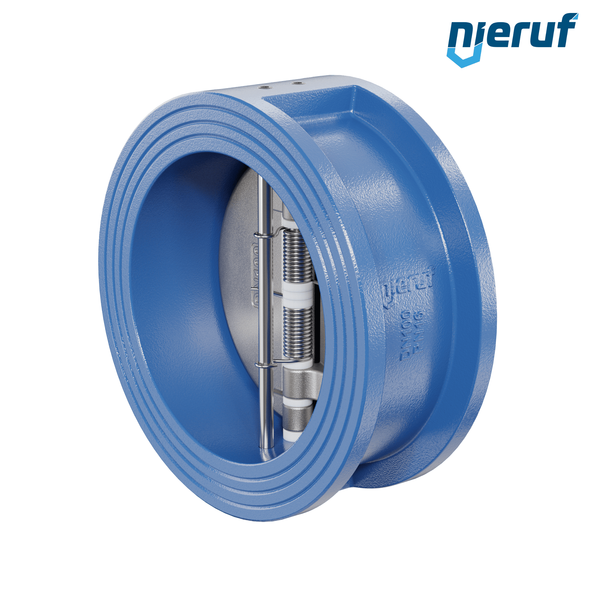 valvola di ritegno a doppio battente DN100 ANSI150 DR02 ANSI 150 GGG40 con rivestimento epossidico blu 180µm  EPDM