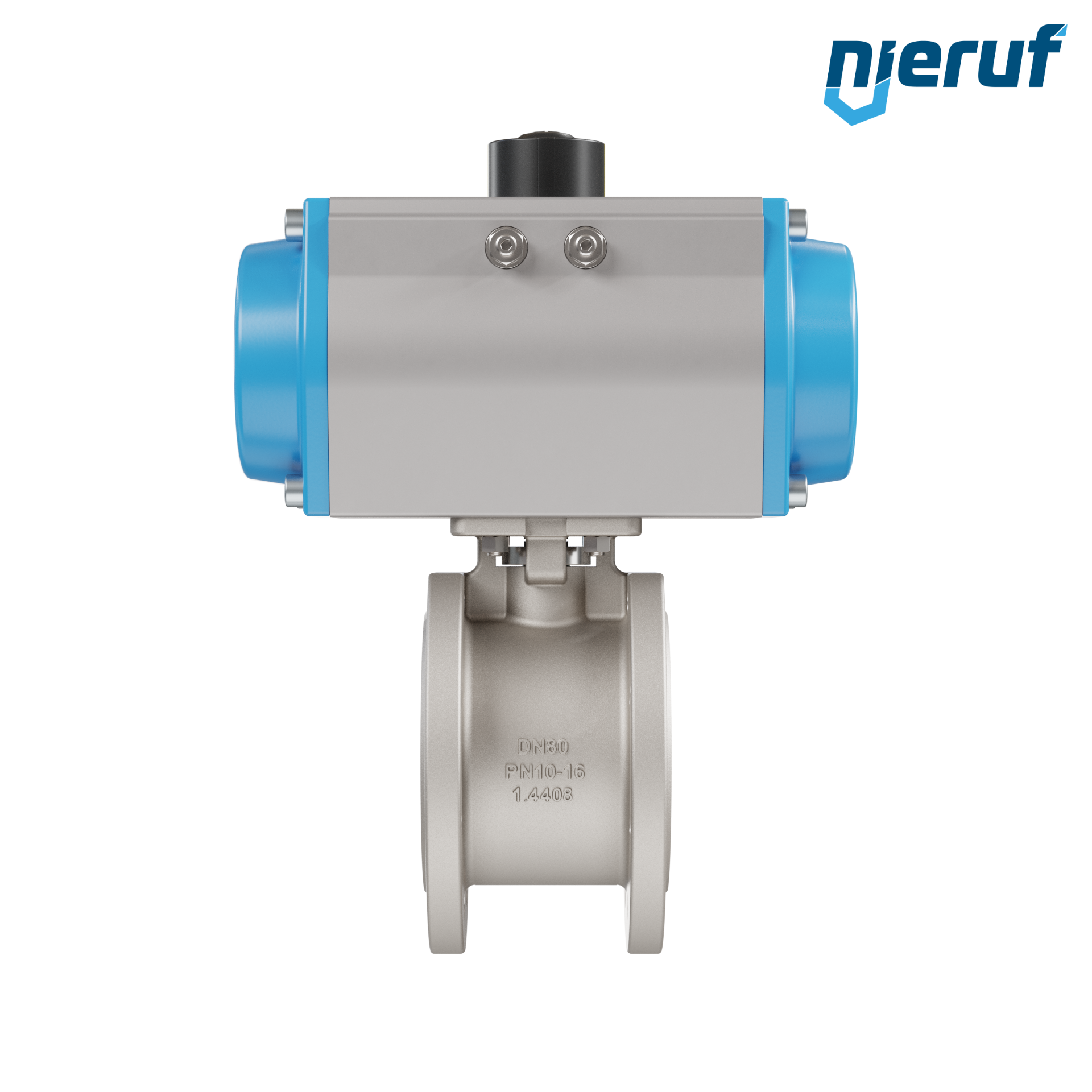 valvola a sfera flangiata dal design compatto DN80 PK07 azionamento rotativo pneumatico a semplice effetto apertura a molla