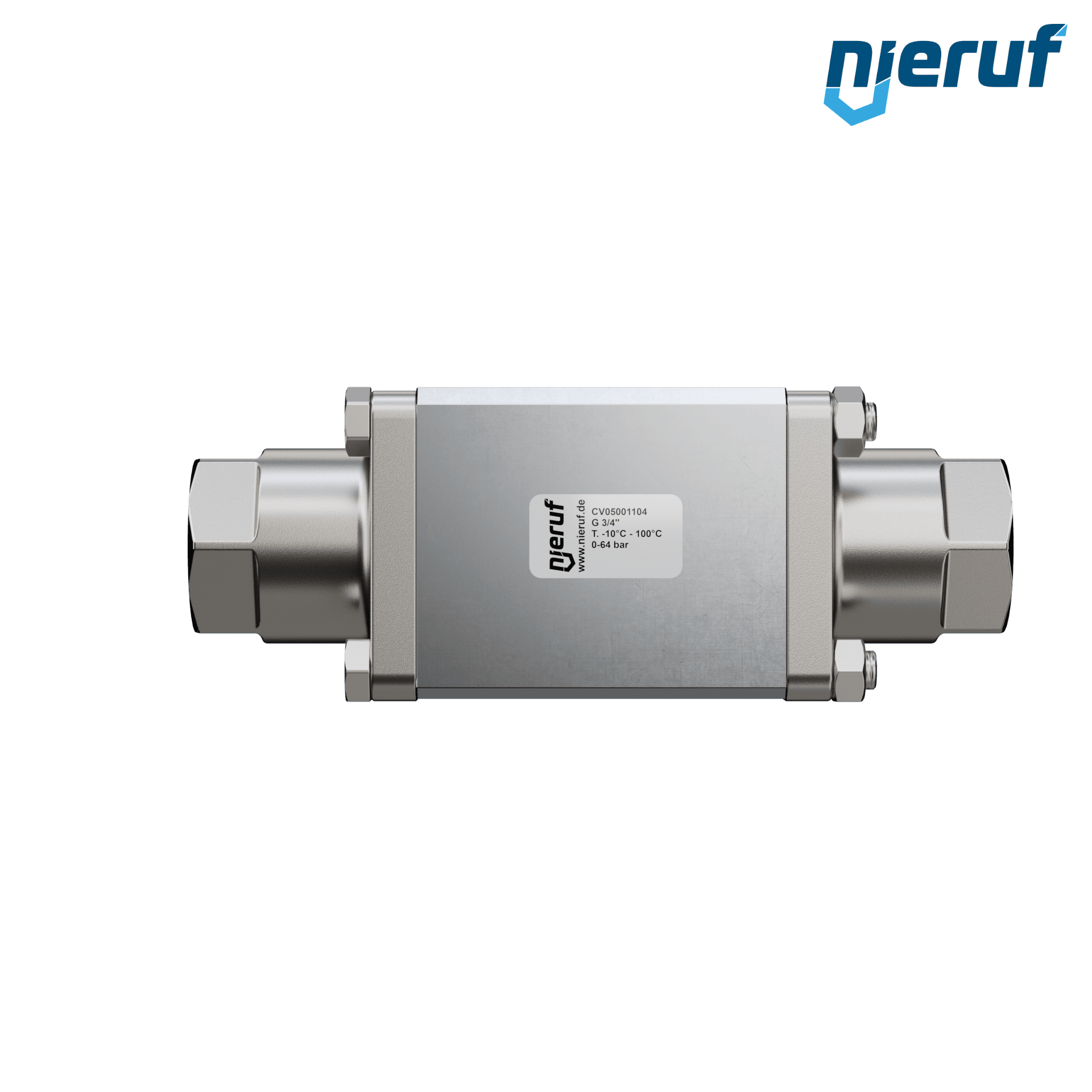 valvola coassiale a 2/2 vie CV05 3/4" pollici filettatura interna - DN20 acciaio inossidabile max. 64 bar NO - per applicazione con acqua