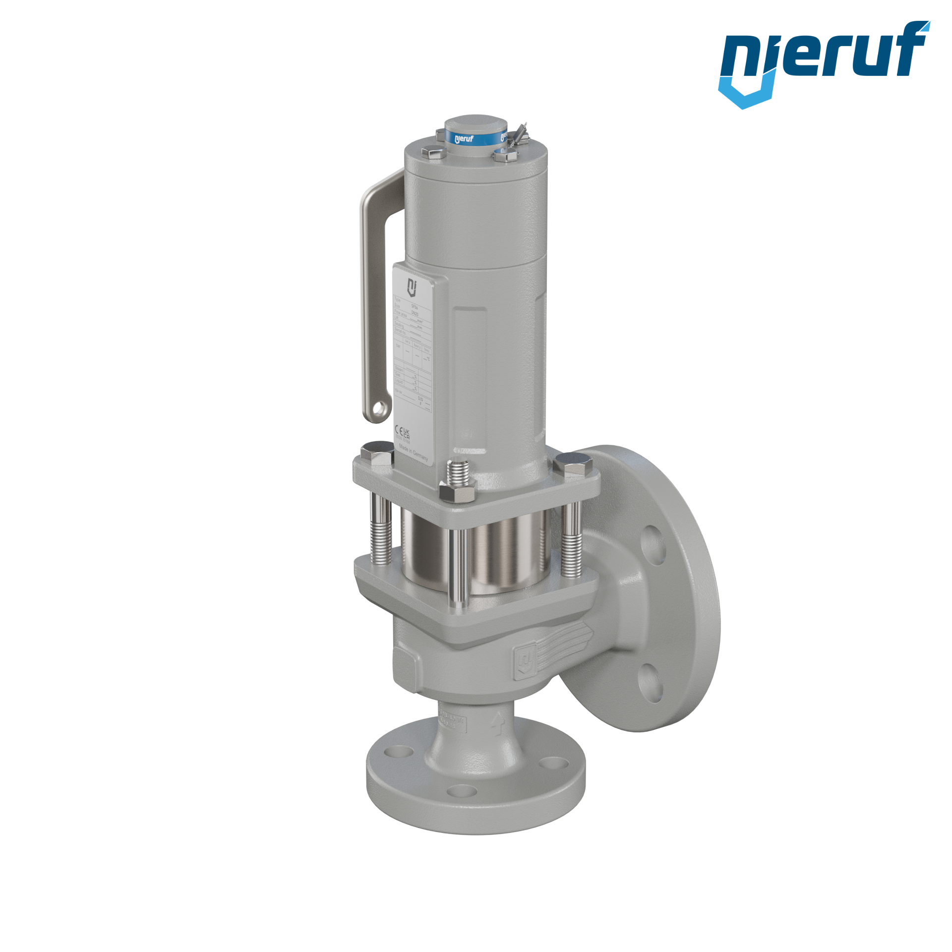 valvola di sicurezza flangiata DN20/DN32 SF06, cappello della molla a tenuta di gas (antigas) & manicotto di tenuta in acciaio inossidabile PTFE, dispositivo di sollevamento con leva