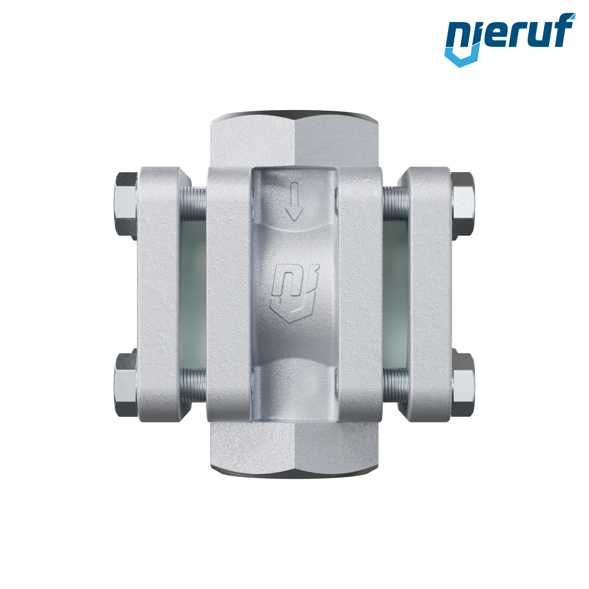 Specola visiva G 1 1/4" pollici acciaio 1.0619 40 bar filettatura interna BSP vetro borosilicato versione con rotore in PTFE