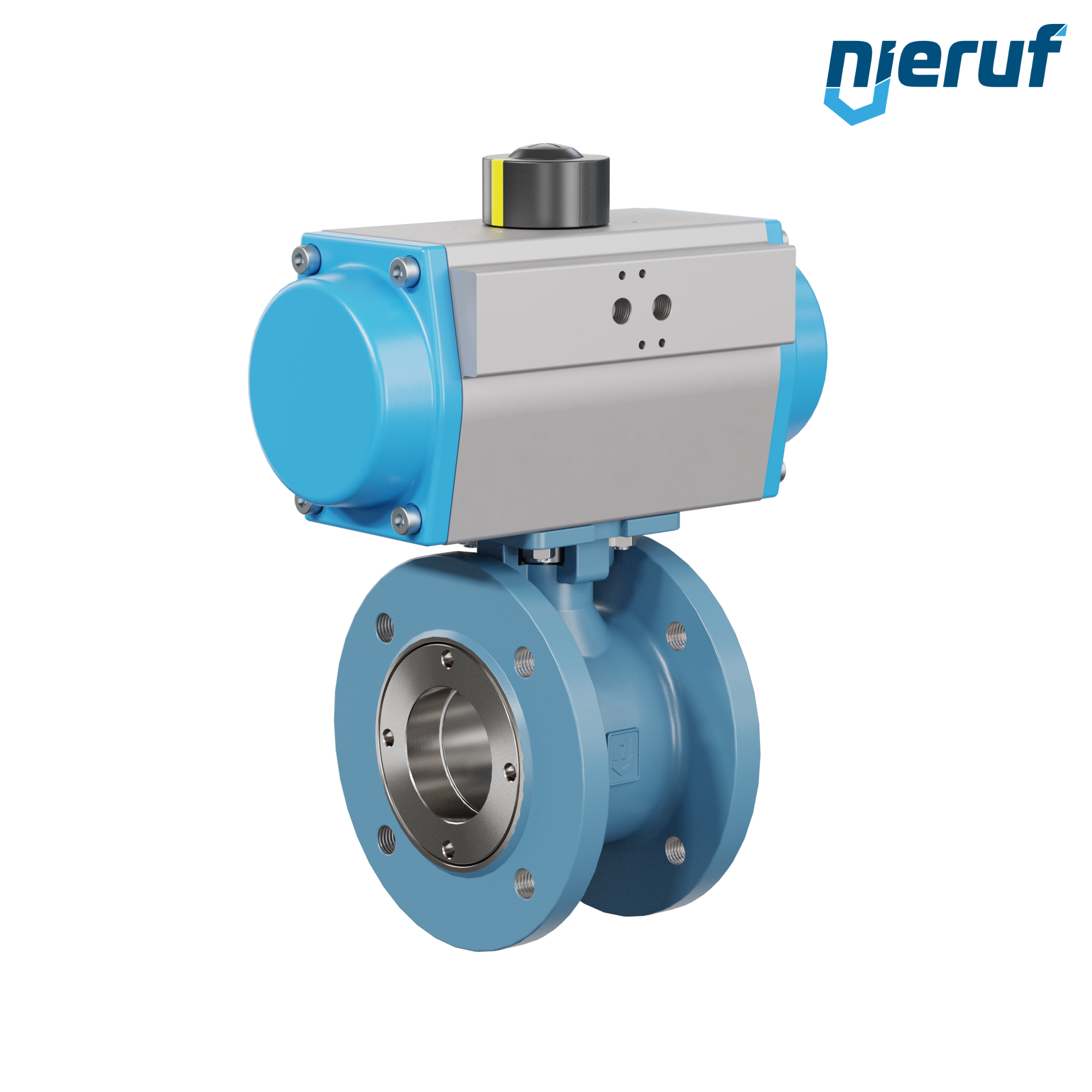 valvola a sfera flangiata dal design compatto DN65 PK06 azionamento rotativo pneumatico a semplice effetto apertura a molla