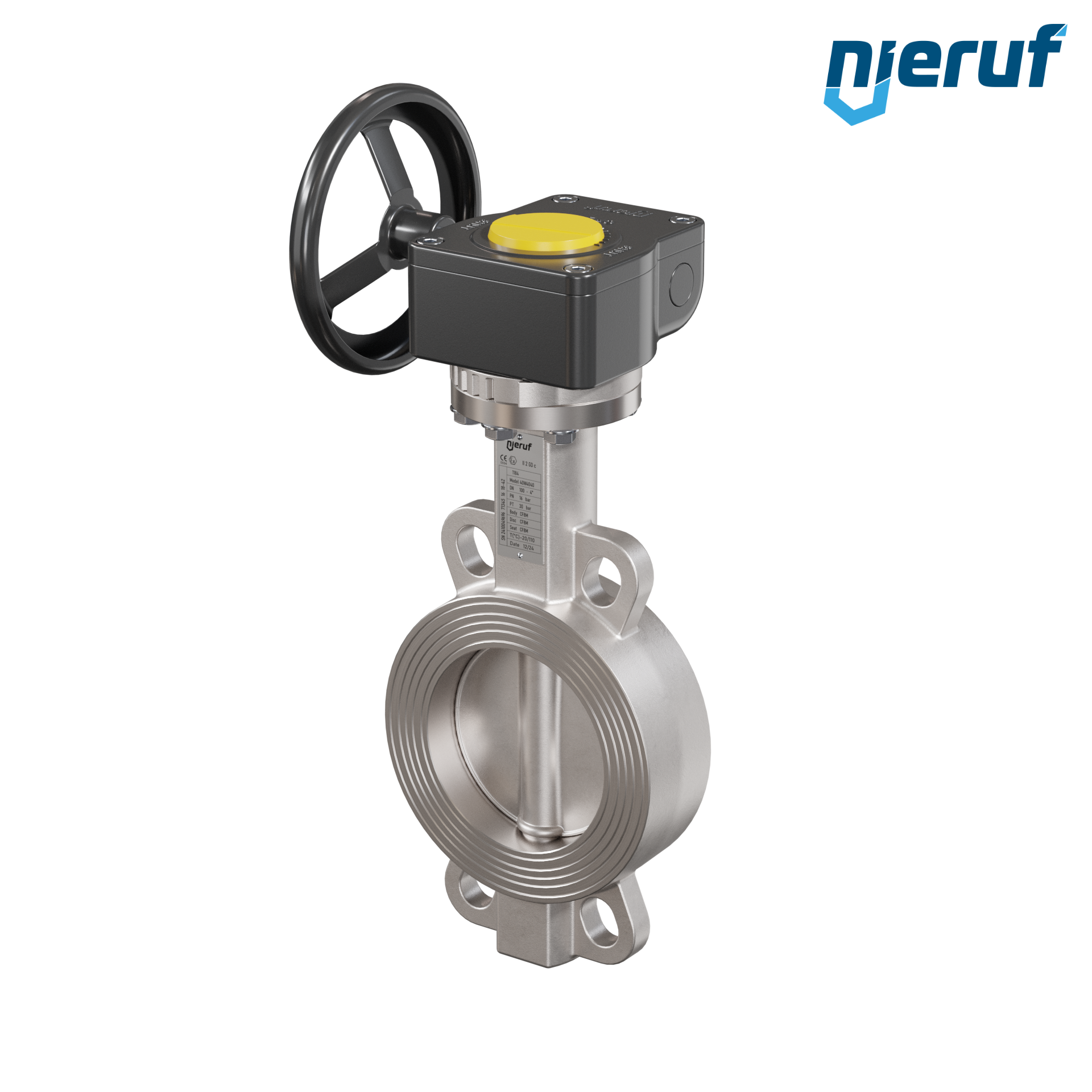 valvola a farfalla in acciaio inossidabile DN 100 PN16 AK08 metallo volantino