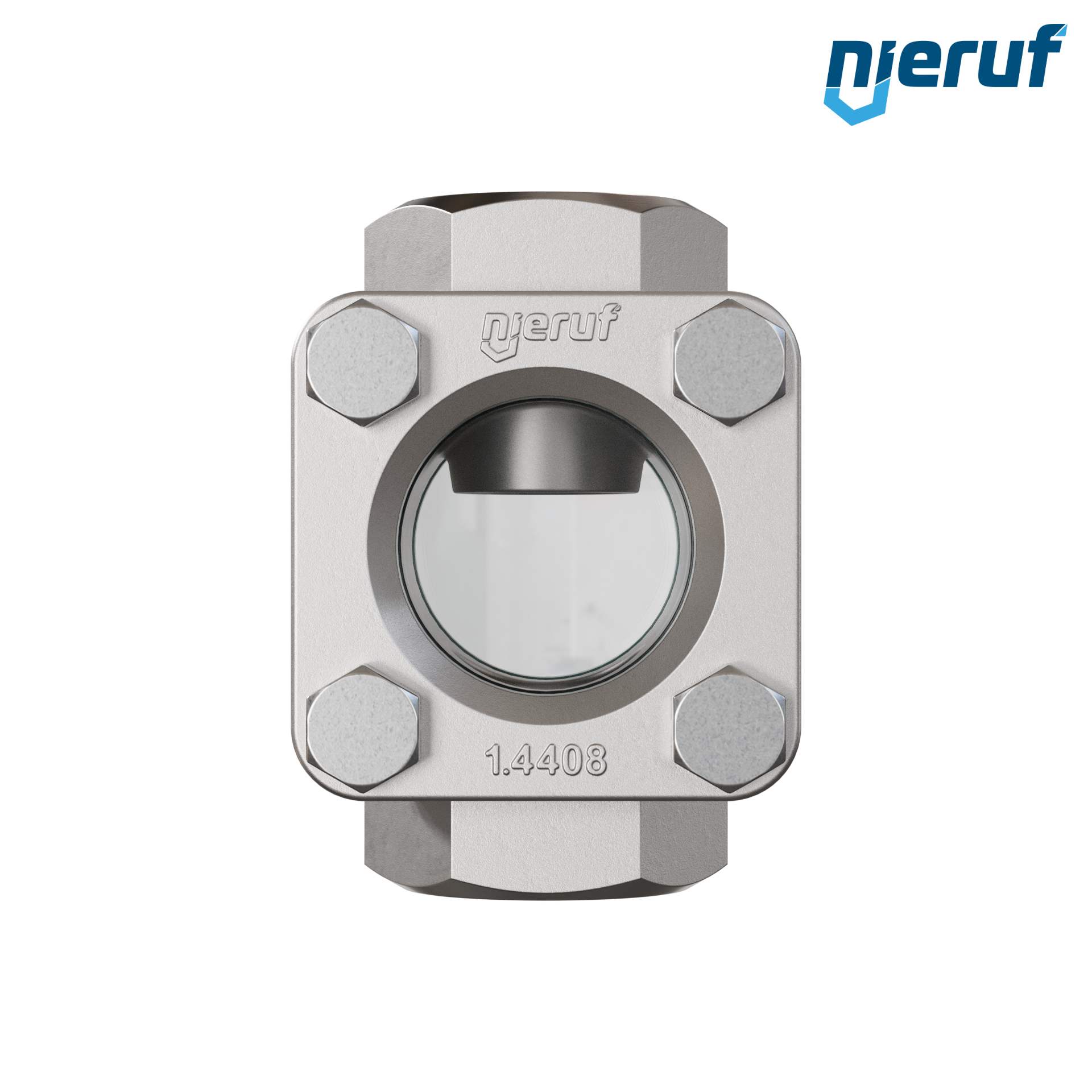 Specola visiva di osservazione G 1 1/2" pollici acciaio inossidabile AISI 316 40 bar filettatura interna BSP vetro borosilicato versione standard